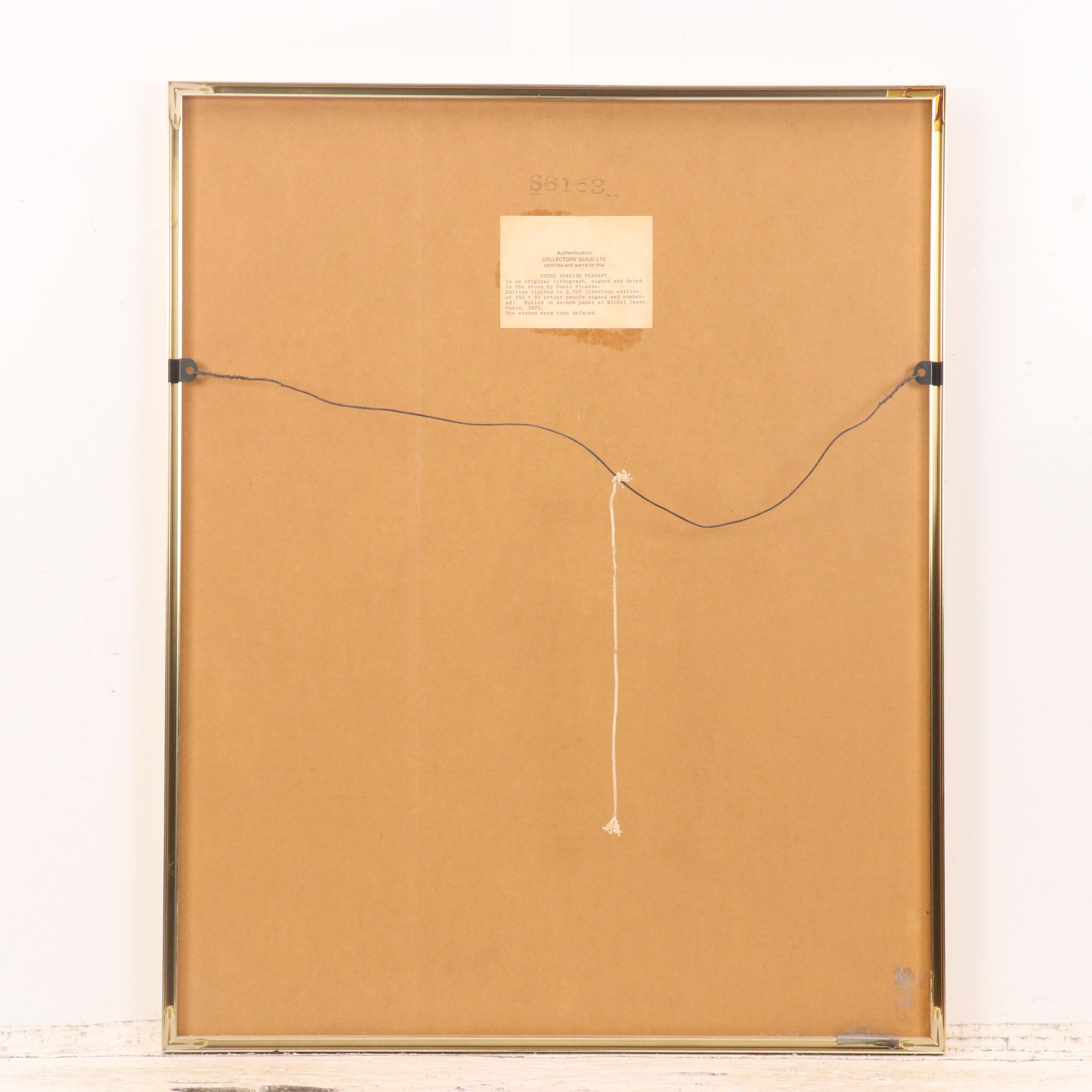 Collector's Guild Pablo Picasso Color Lithograph "Young Spanish Peasant," 1971