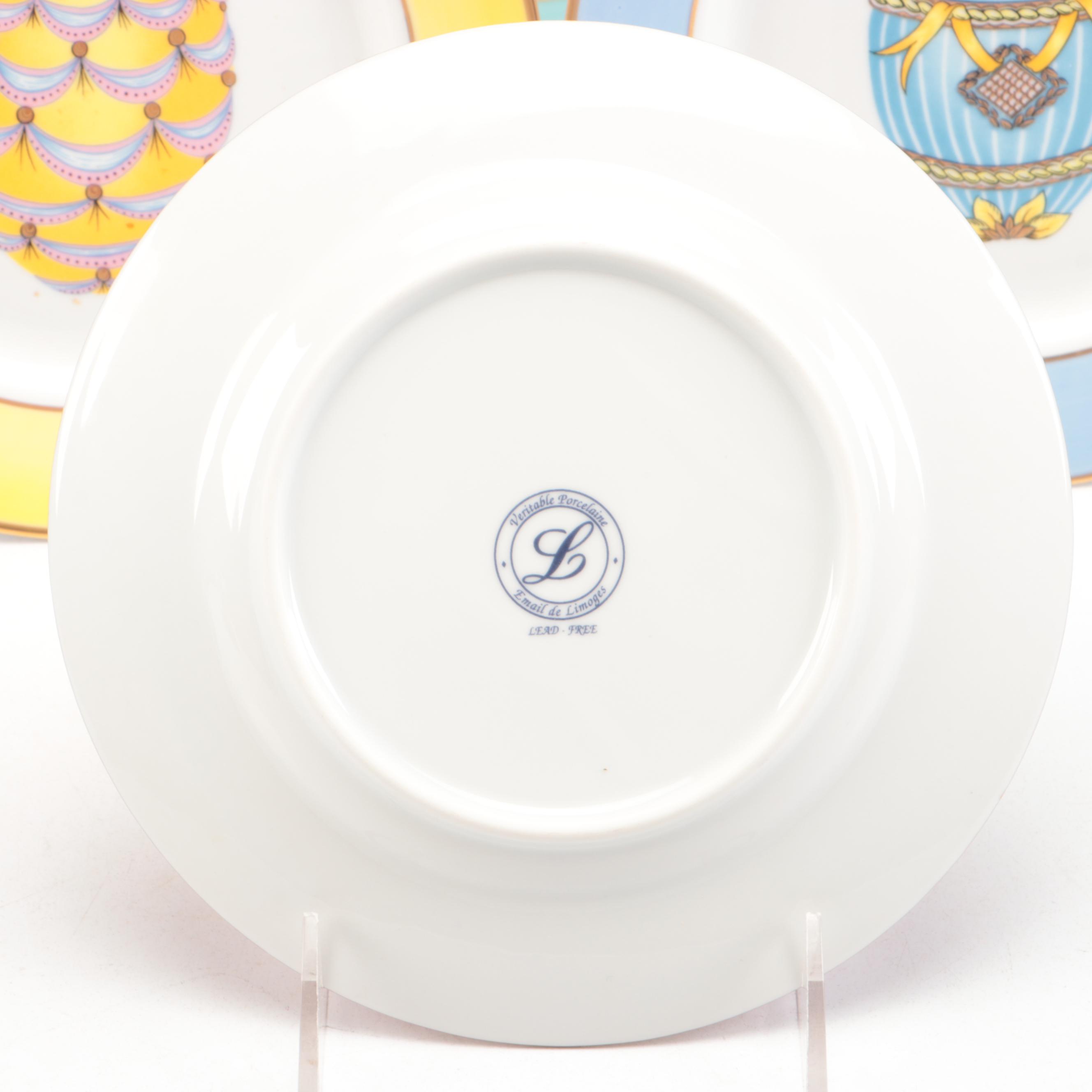 Email de Limoges Porcelain Plates Faberge Egg Plates