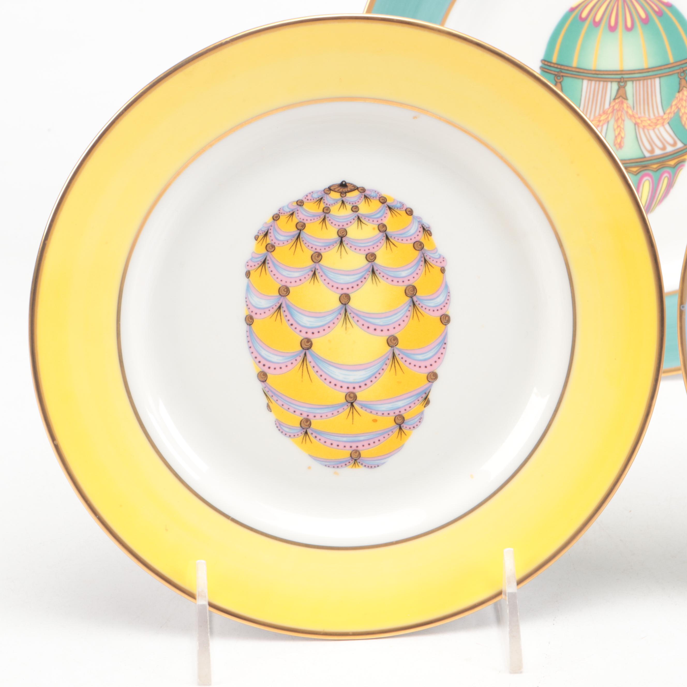 Email de Limoges Porcelain Plates Faberge Egg Plates
