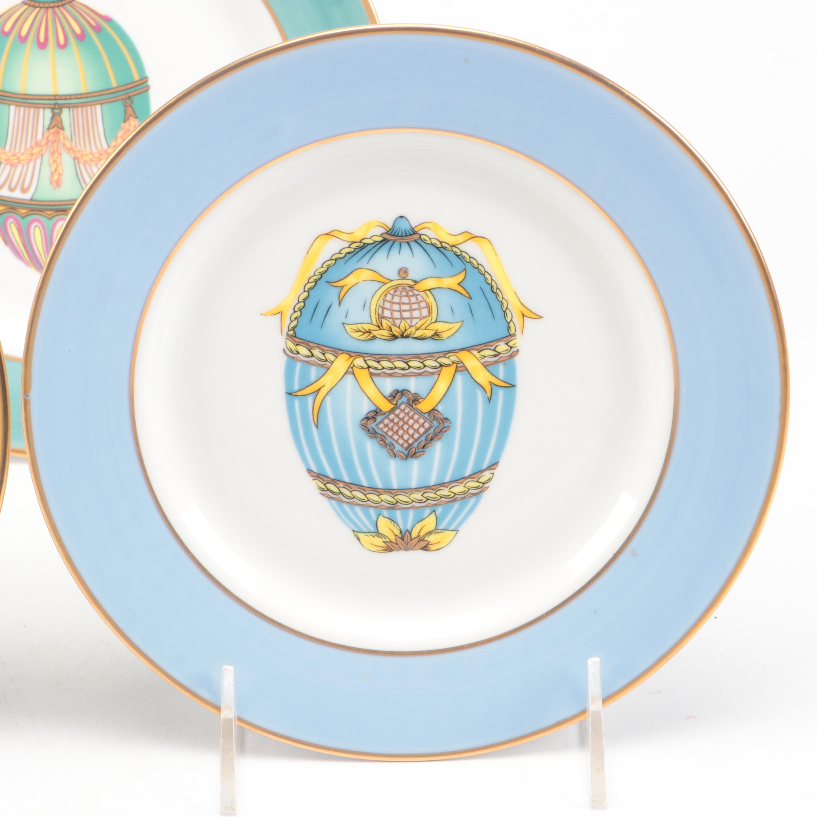 Email de Limoges Porcelain Plates Faberge Egg Plates