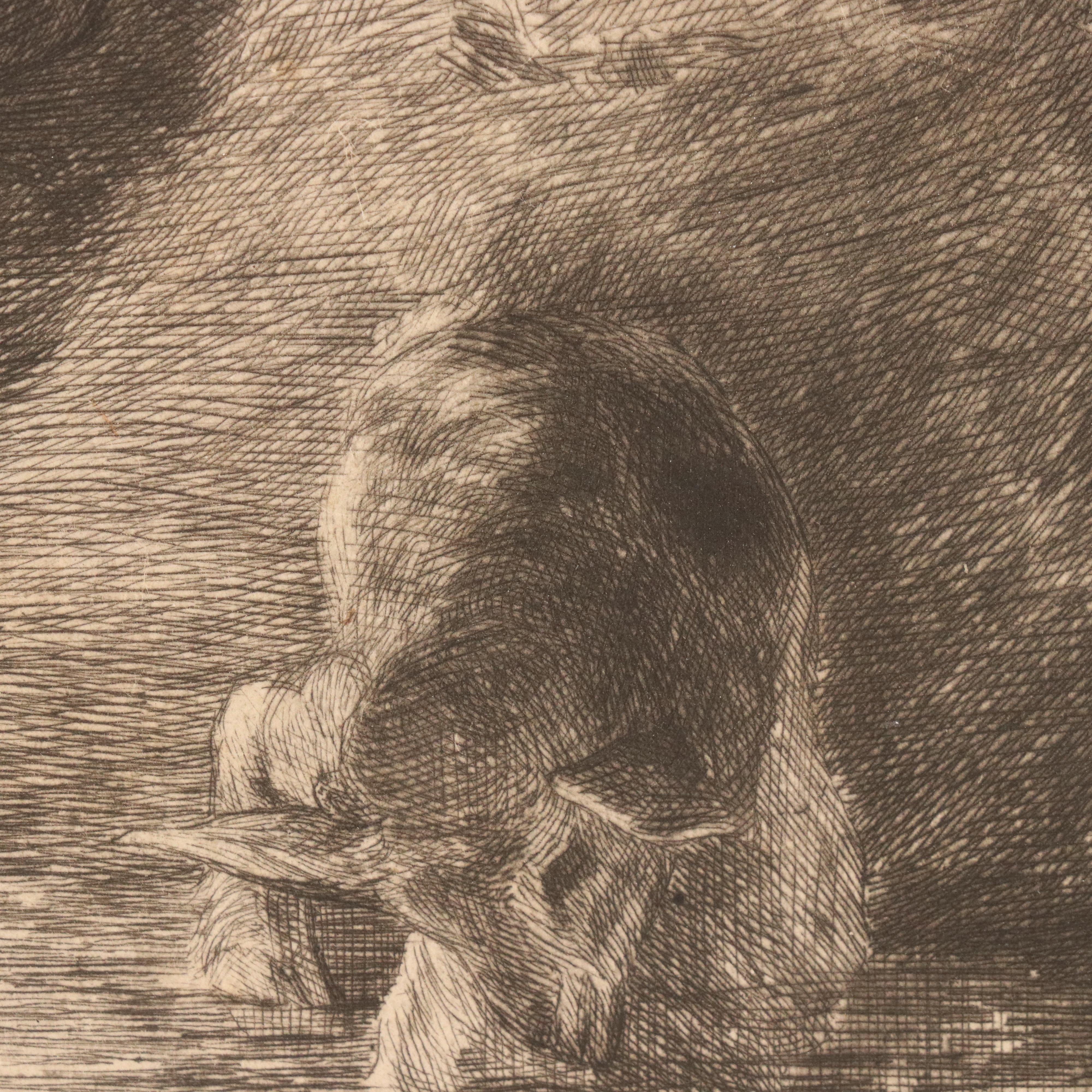 Leon Richeton Etching After Sir Thomas Lawrence "Child With a Kid," 1886