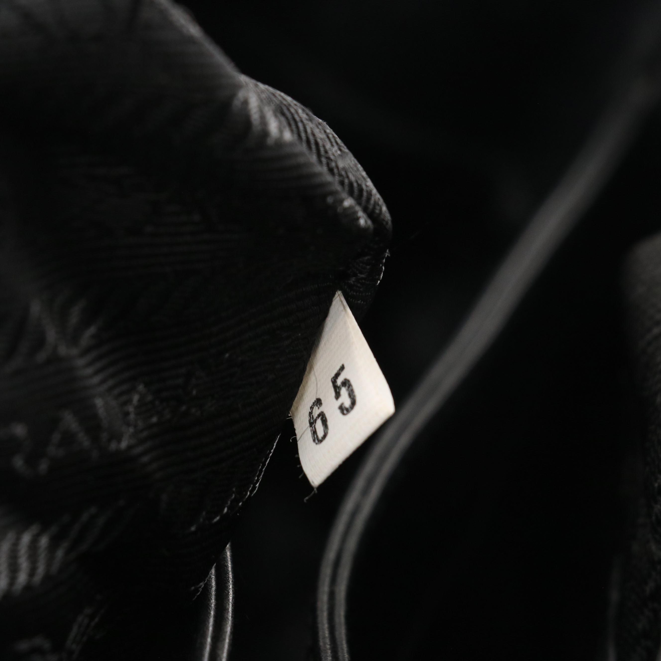 Prada Tote in Black Canvas with Leather Trim