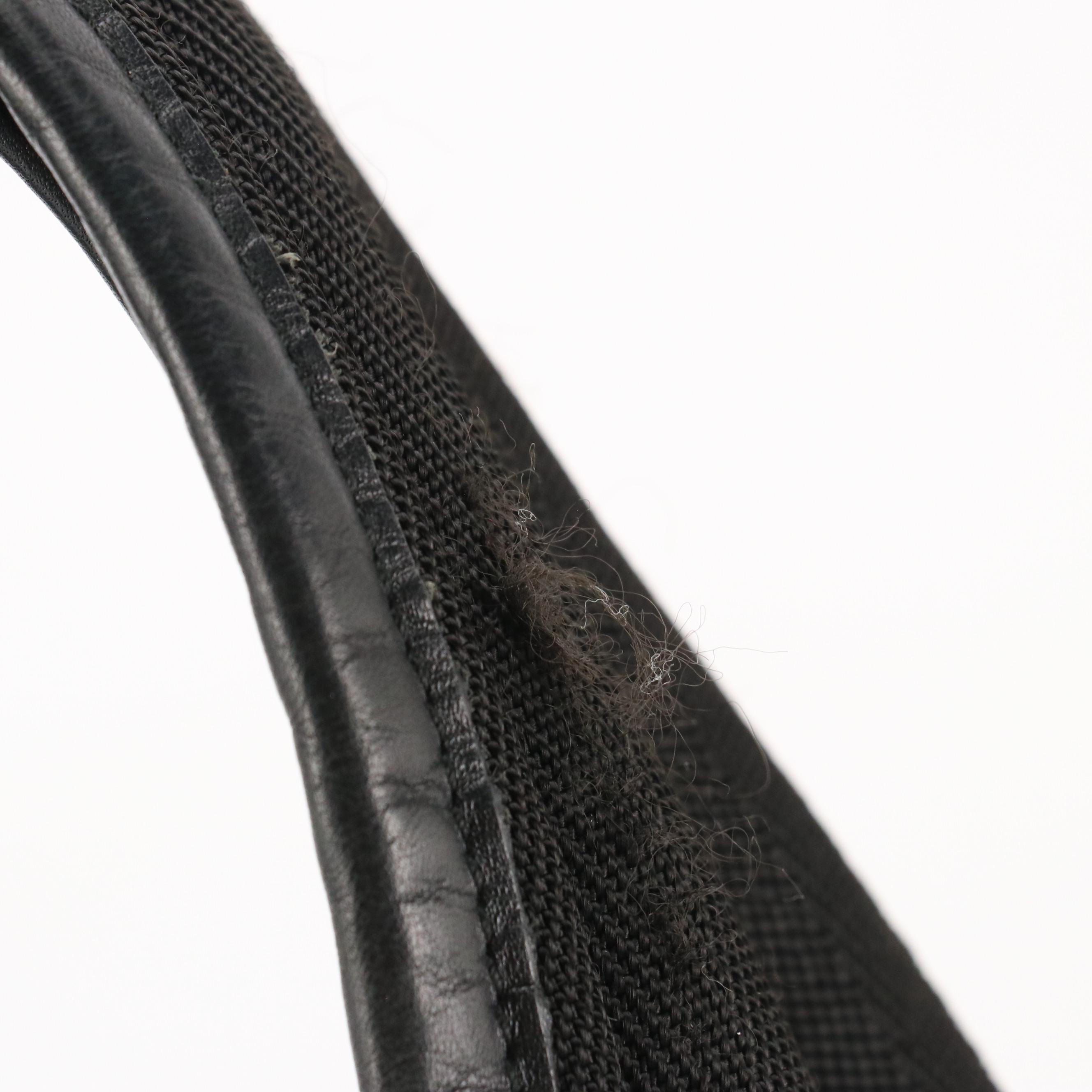 Prada Tote in Black Canvas with Leather Trim