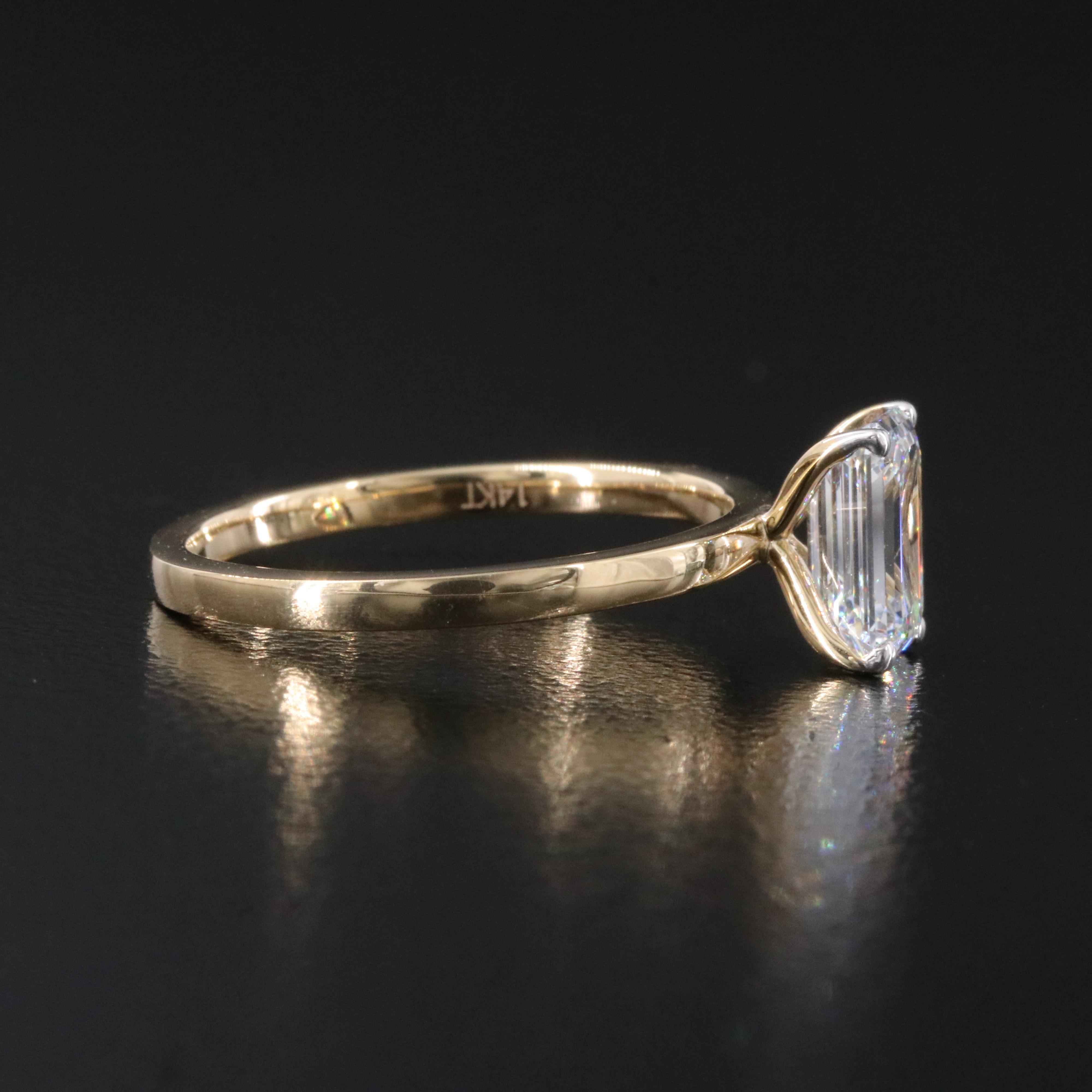 14K 1.23 CT Lab Grown Diamond Solitaire Ring with IGI Report