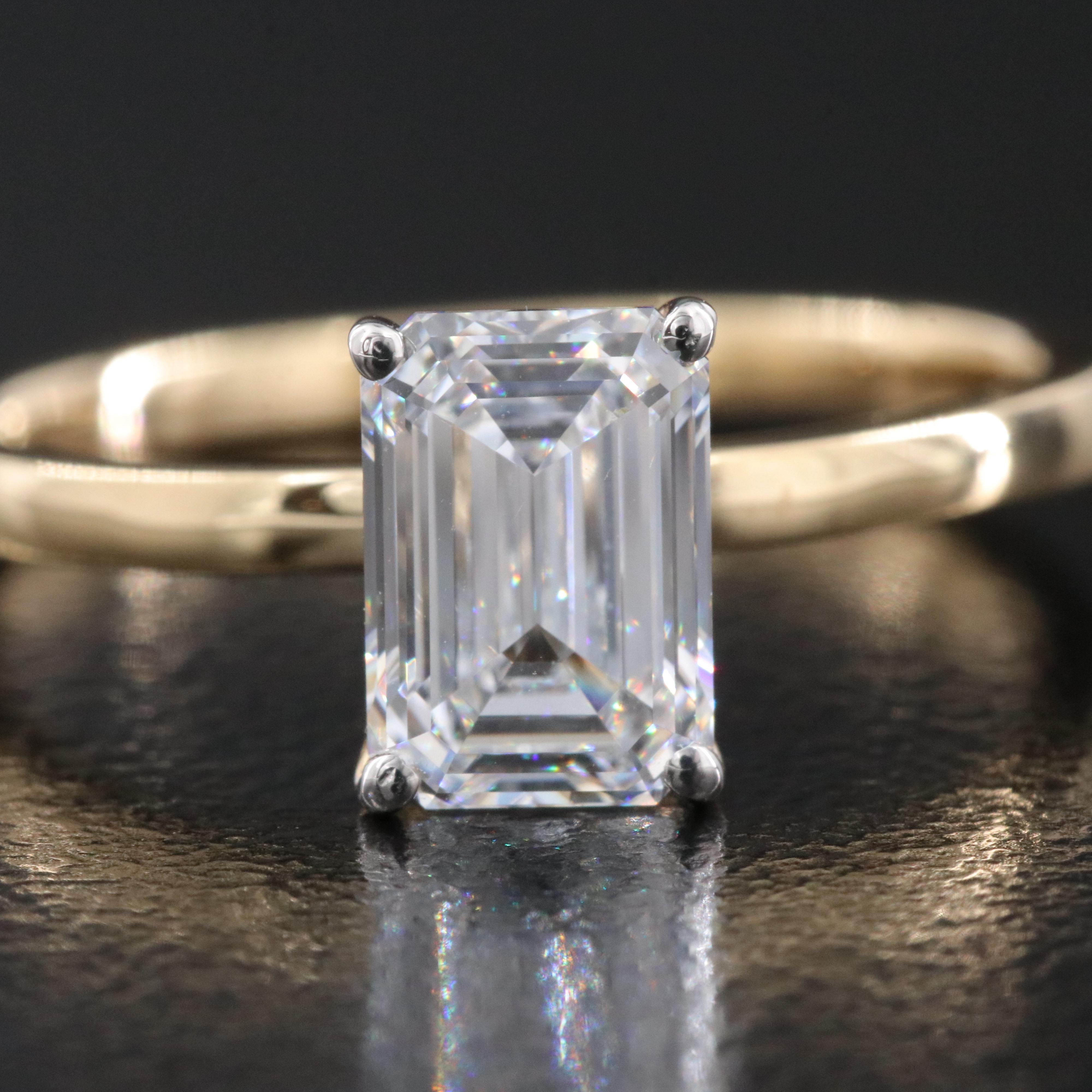 14K 1.23 CT Lab Grown Diamond Solitaire Ring with IGI Report