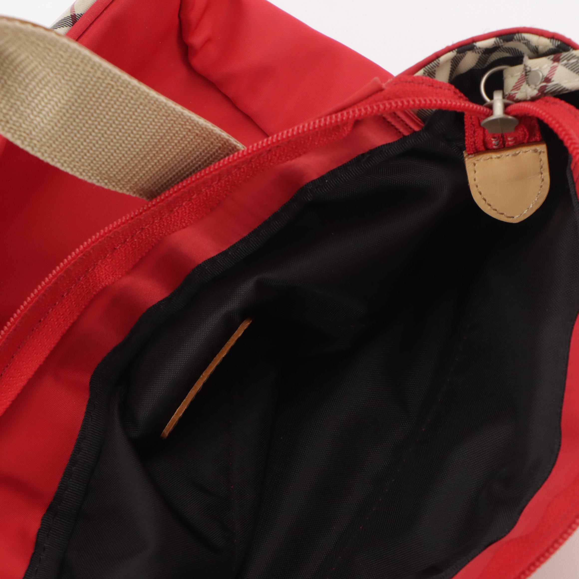 Burberry Tote in Red and House Check Nylon