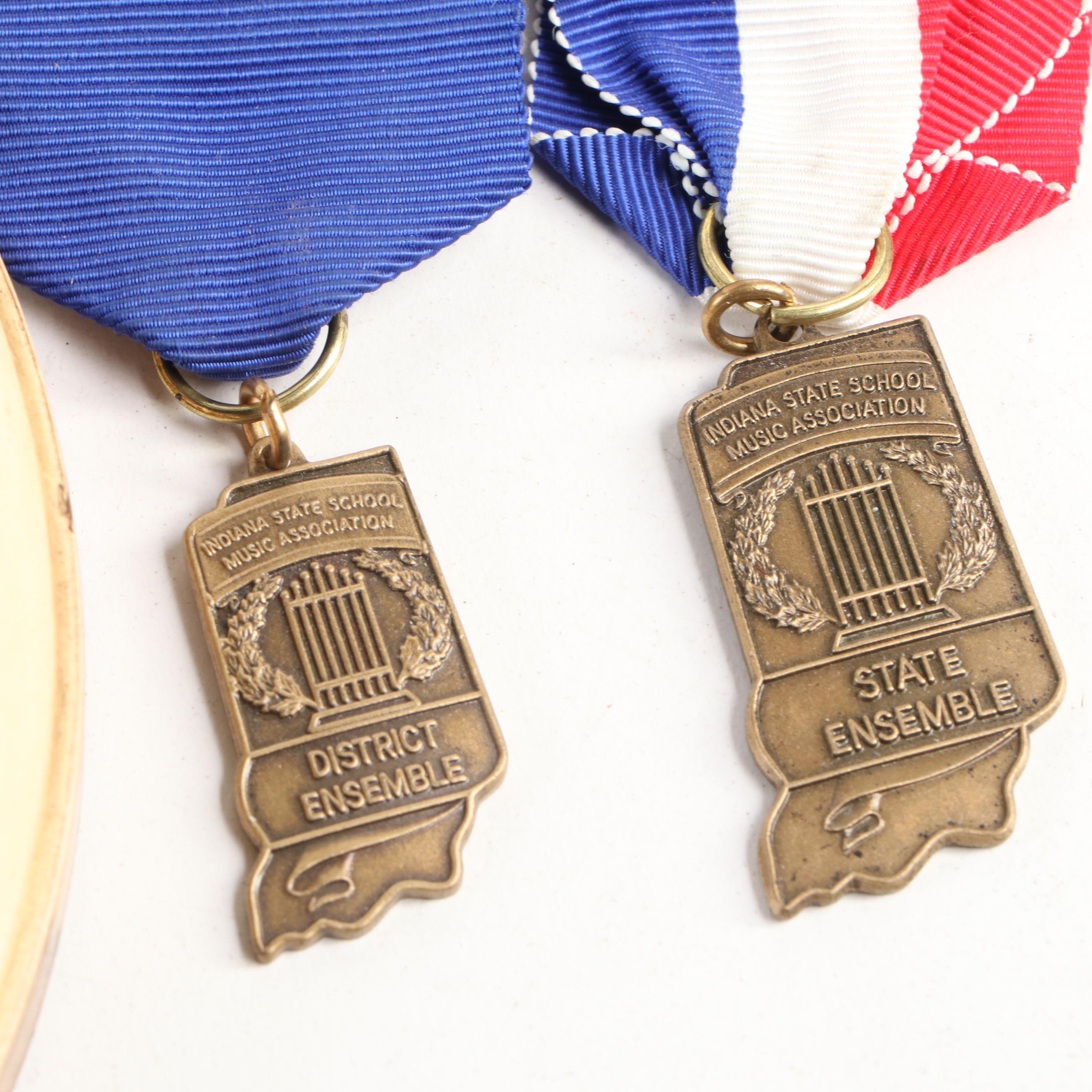 WWII Era Hand-Tinted Solider Portrait with Ensemble Medals and More