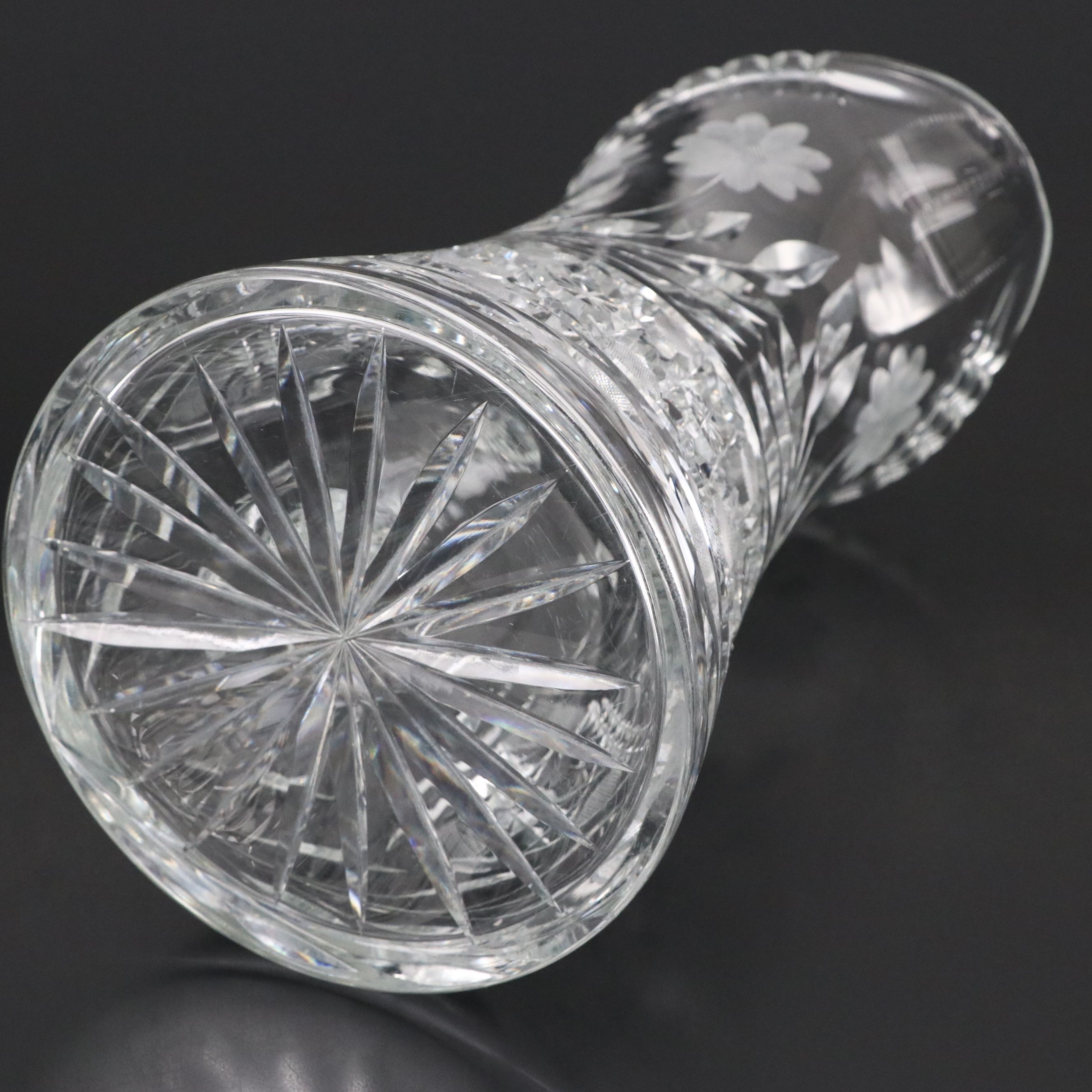 American Brilliant Cut Glass Pitcher with Bowls and Tumblers, 20th Century