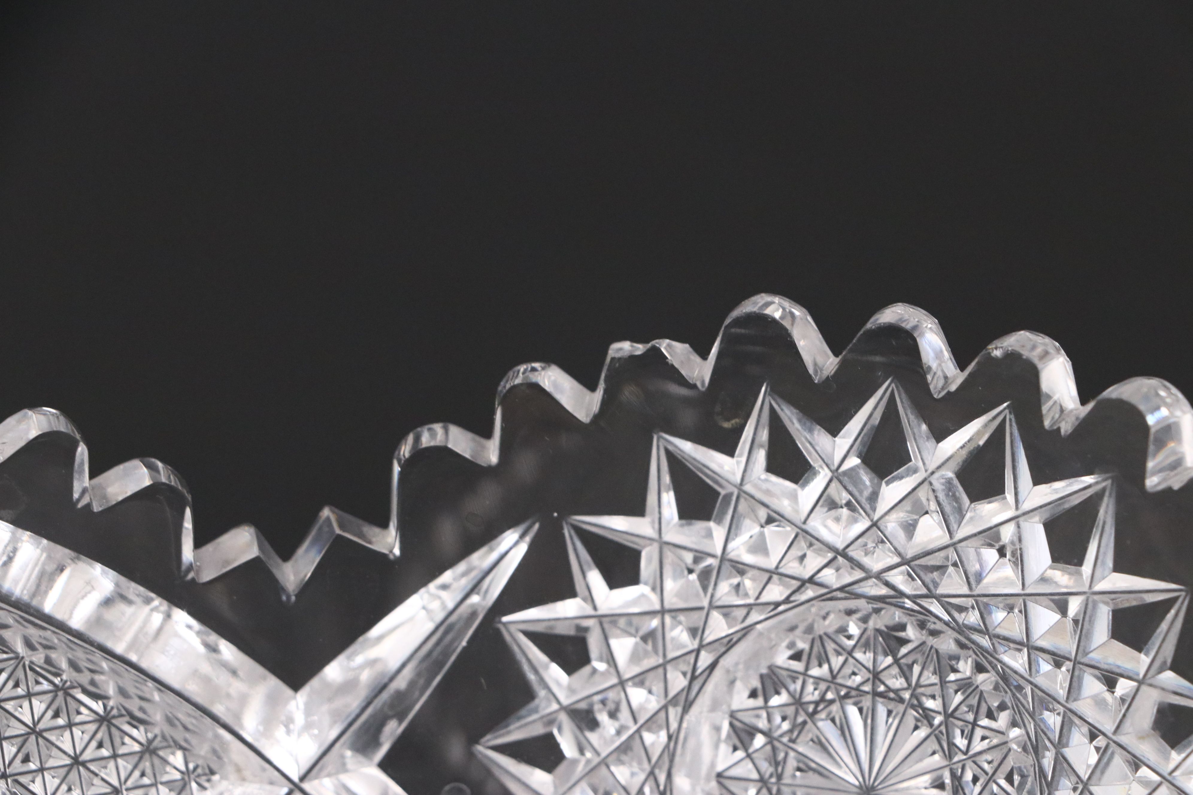 American Brilliant Cut Glass Pitcher with Bowls and Tumblers, 20th Century