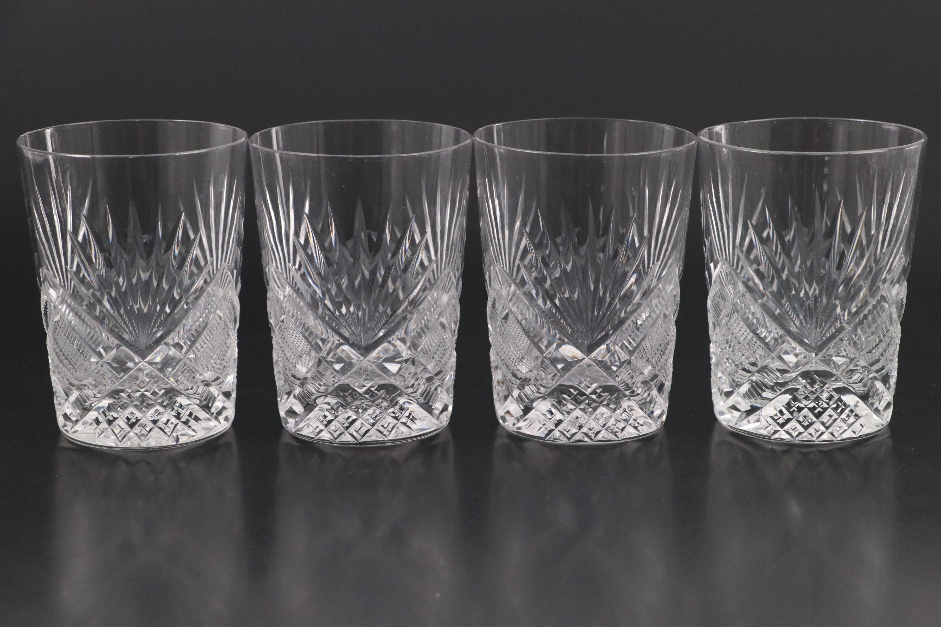 American Brilliant Cut Glass Pitcher with Bowls and Tumblers, 20th Century