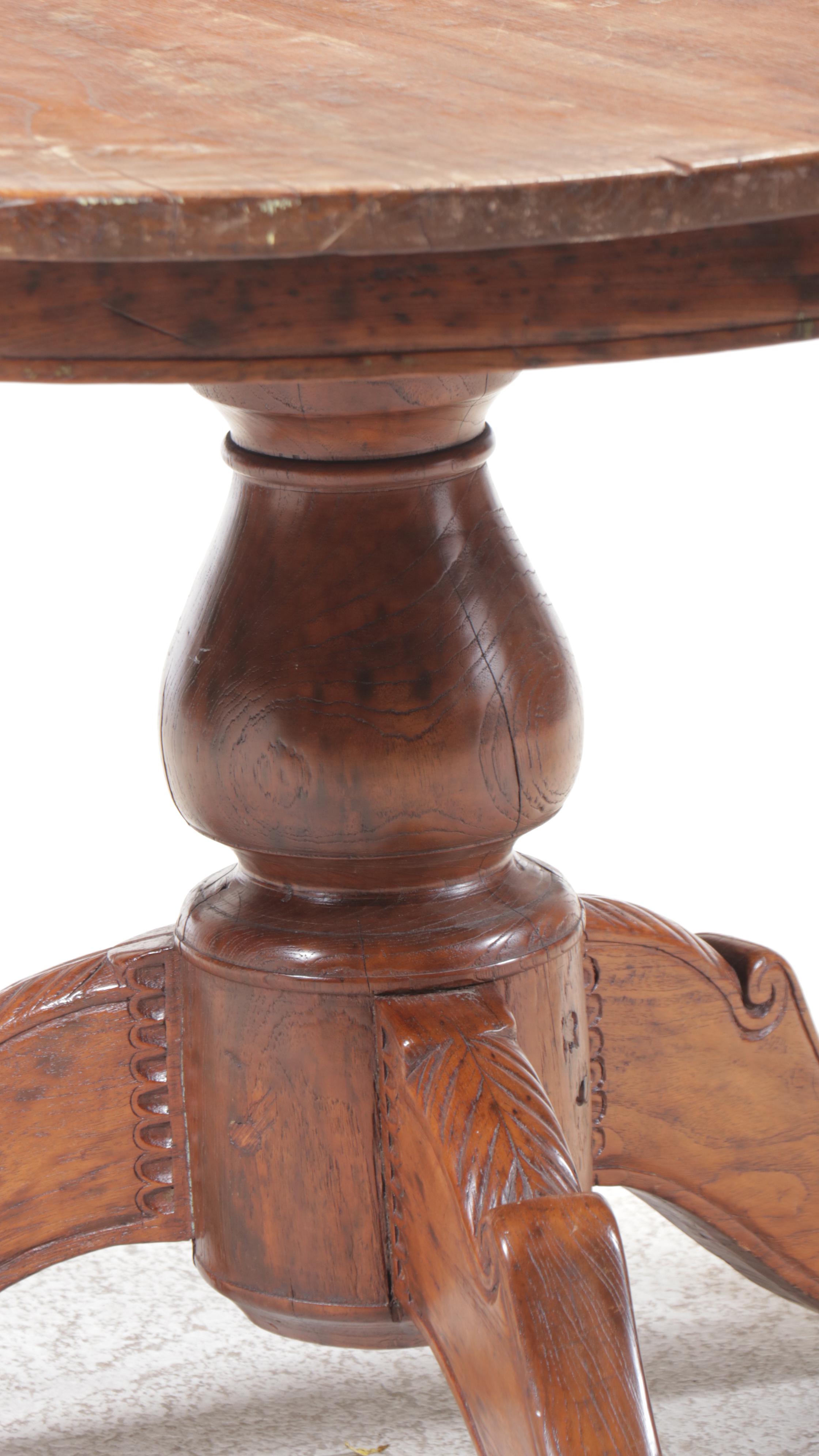 Louis Philippe Style Carved Wood Pedestal Dining Table