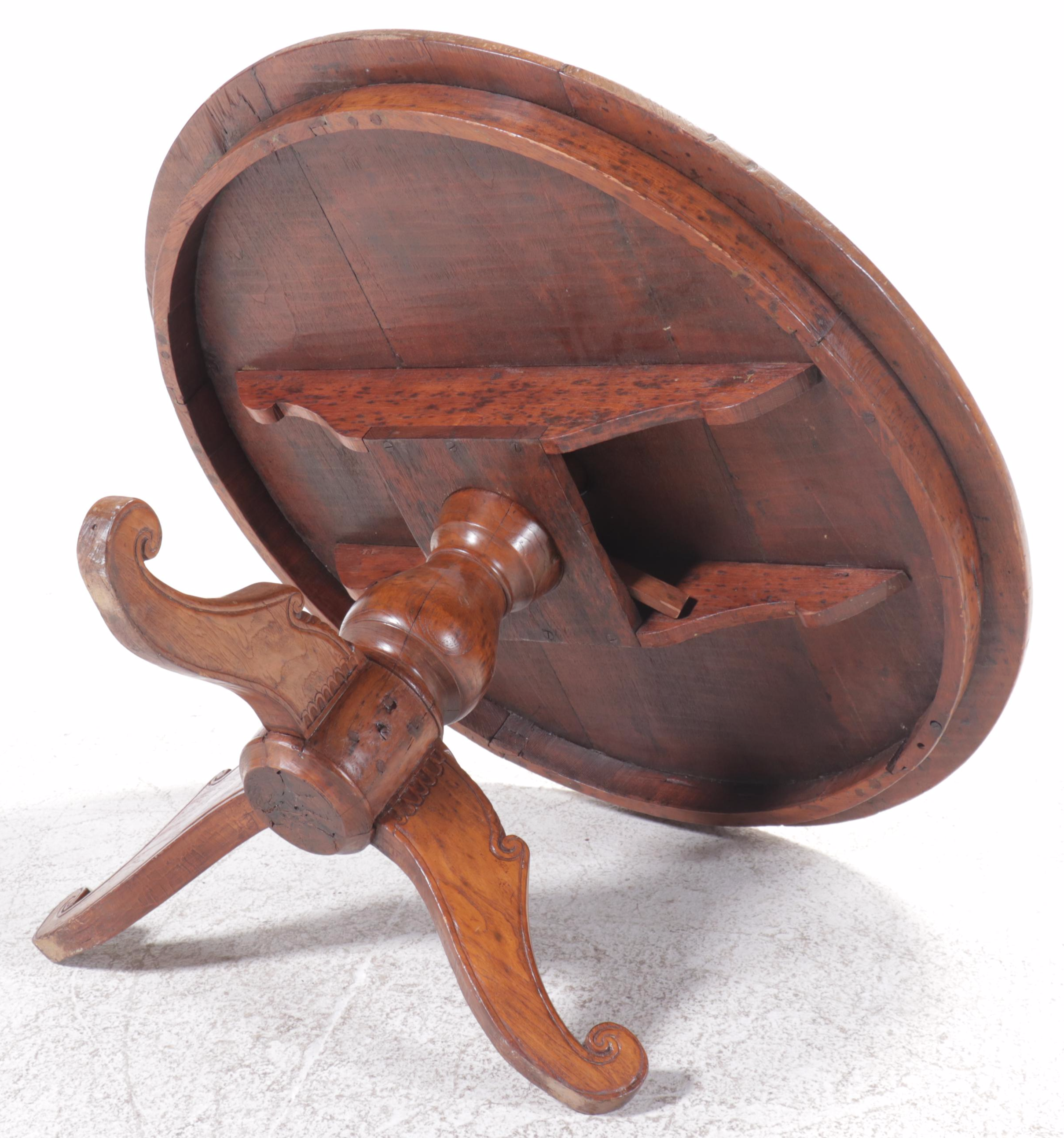 Louis Philippe Style Carved Wood Pedestal Dining Table