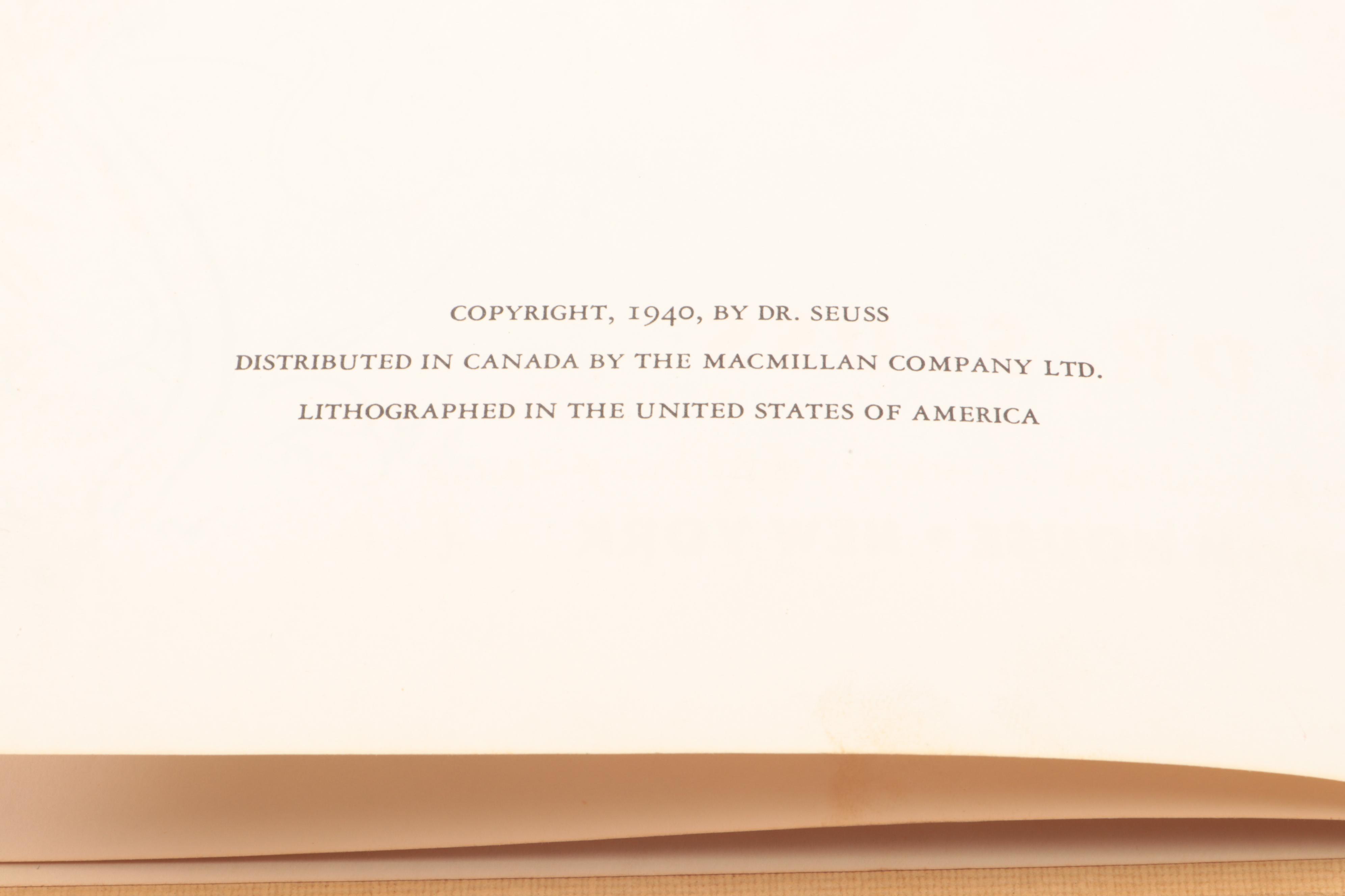 Illustrated "Horton Hatches the Egg" by Dr. Seuss, 1940