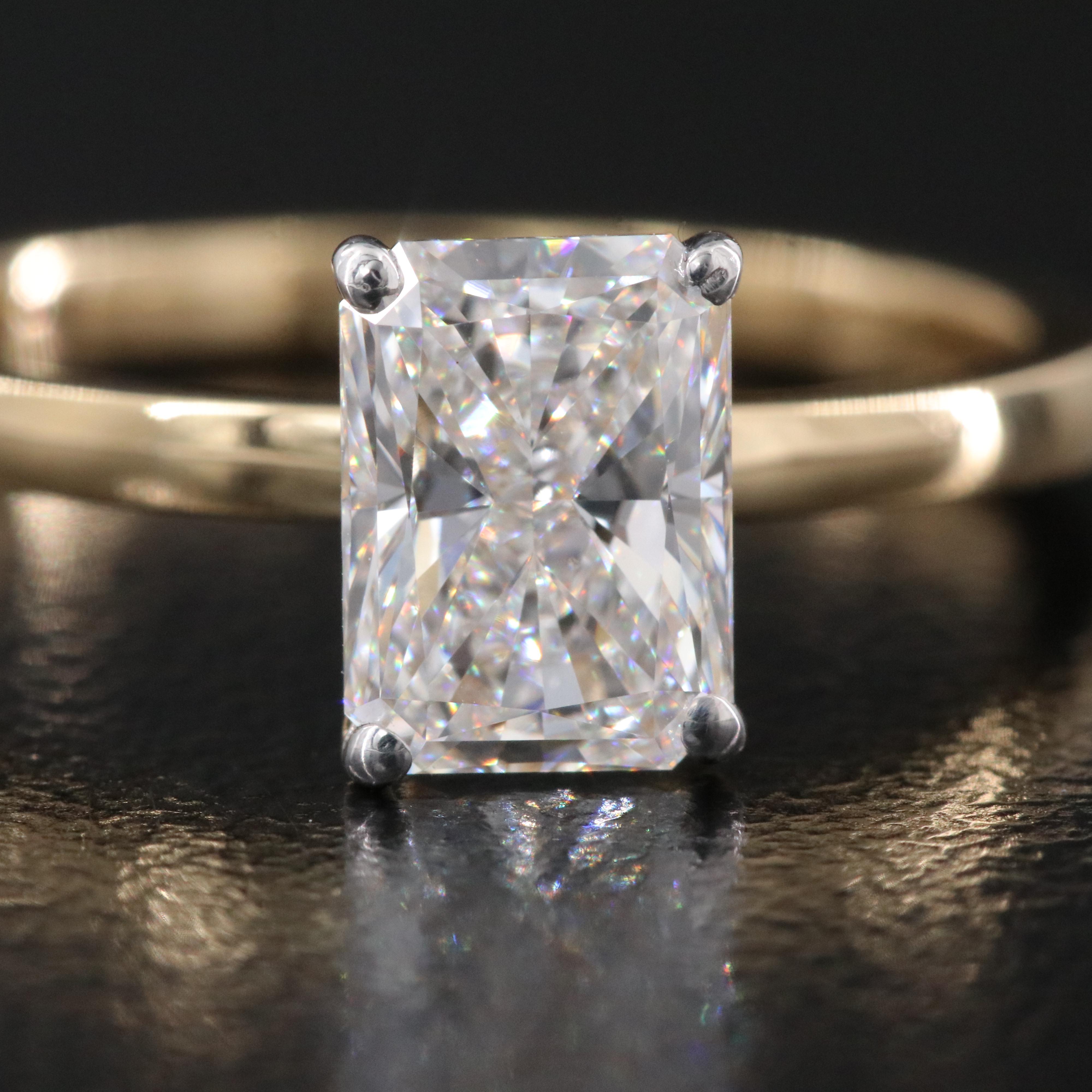 14K 1.26 CT Lab Grown Diamond Solitaire Ring with IGI Report