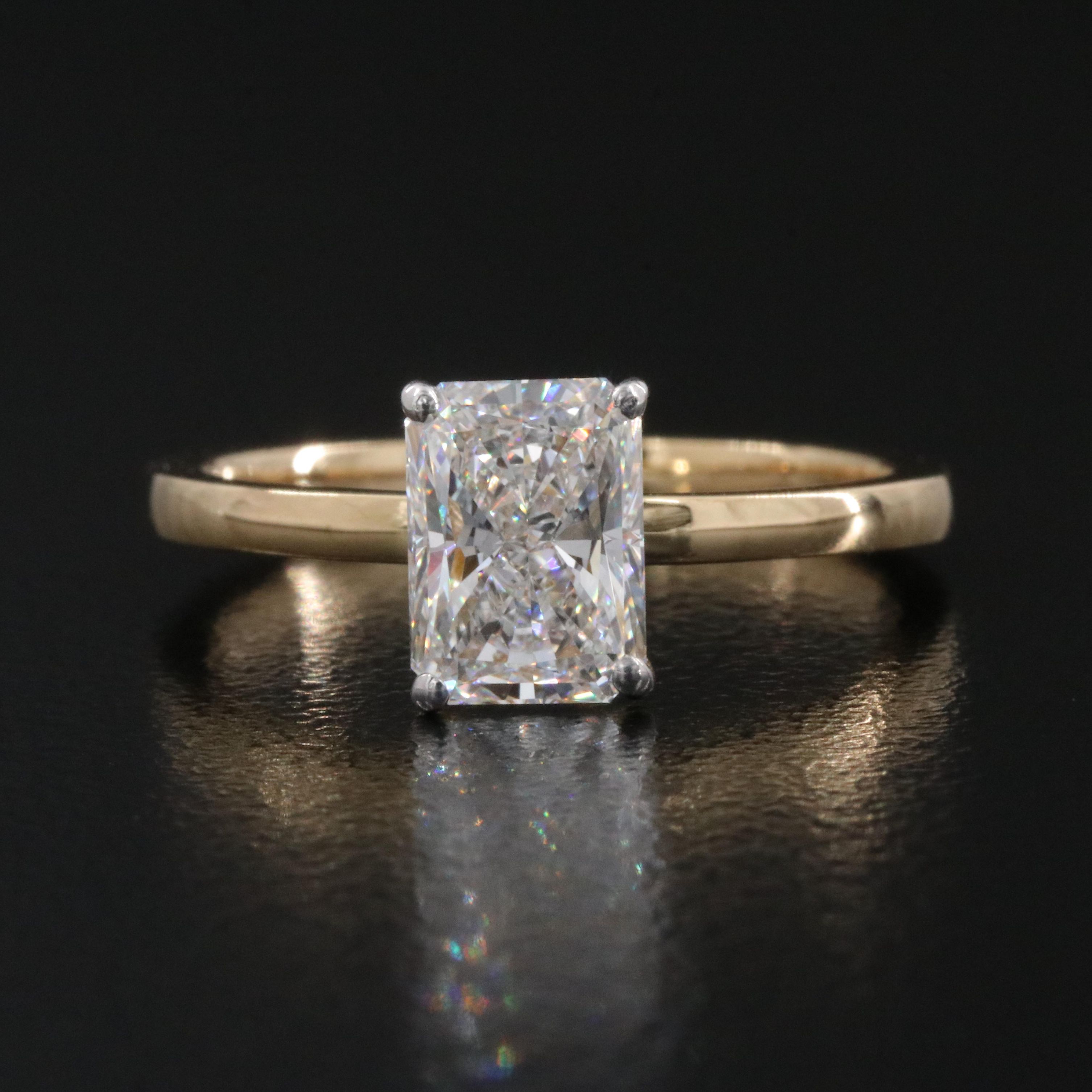 14K 1.26 CT Lab Grown Diamond Solitaire Ring with IGI Report