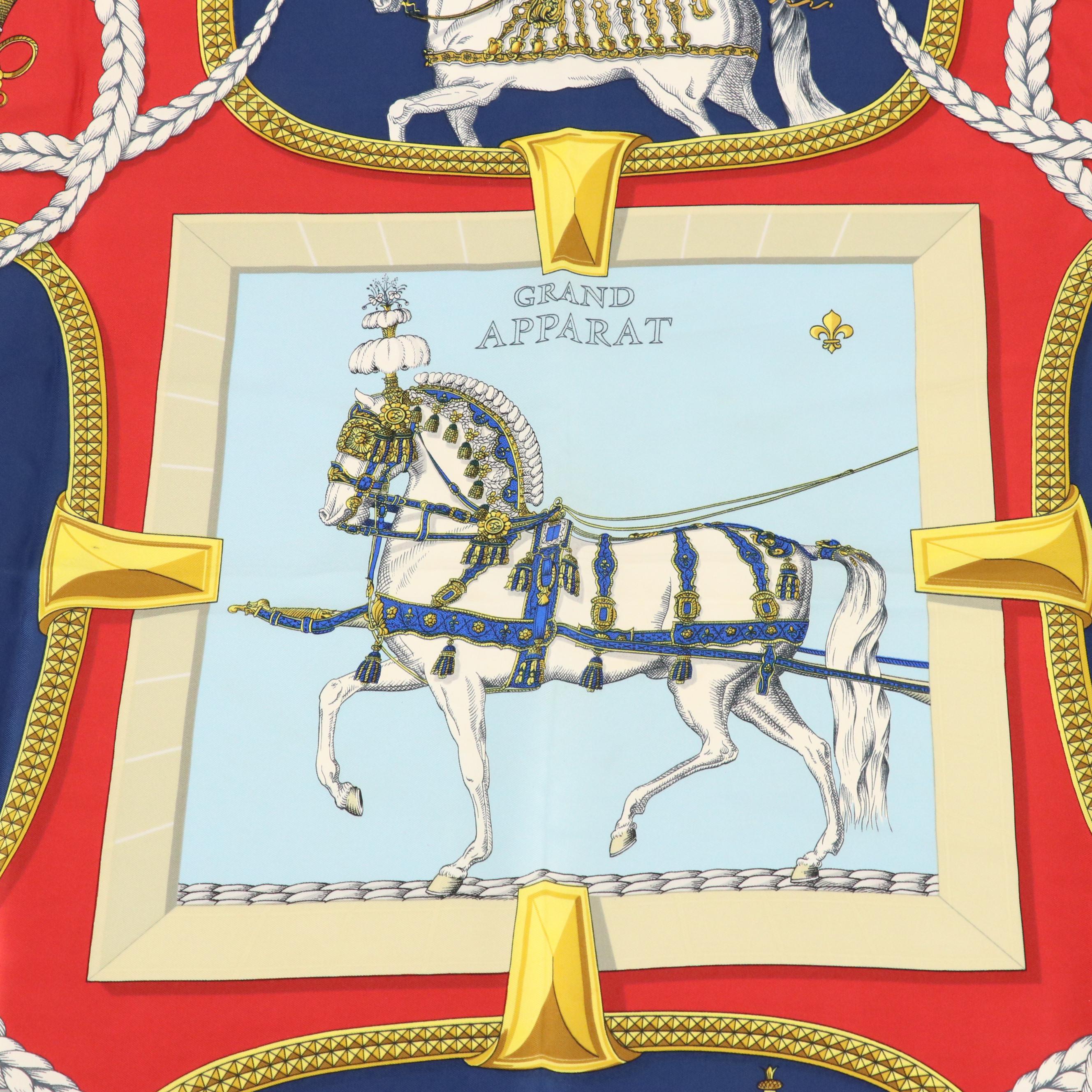 Hermès "Grand Apparat" Scarf 90 in Silk Twill