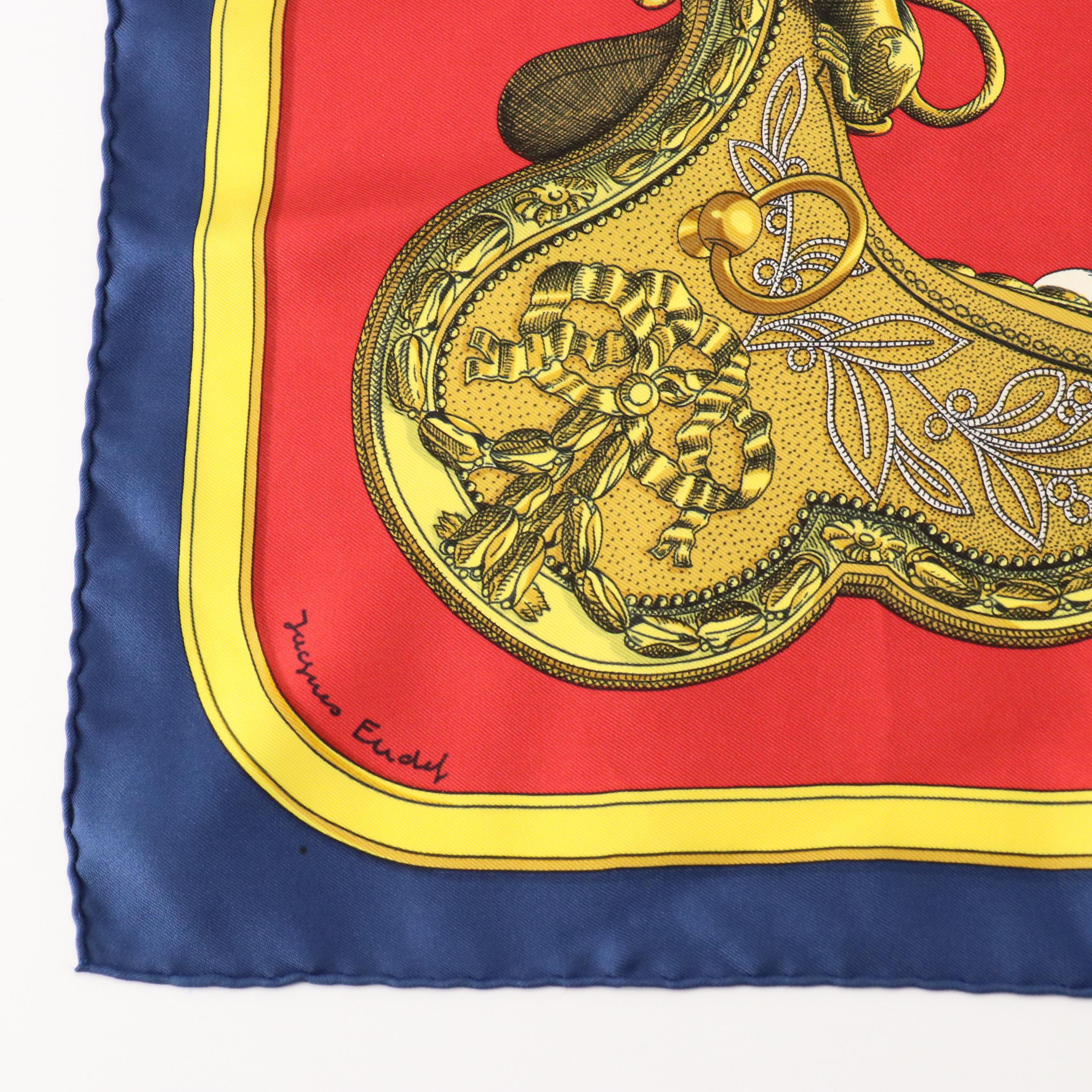 Hermès "Grand Apparat" Scarf 90 in Silk Twill