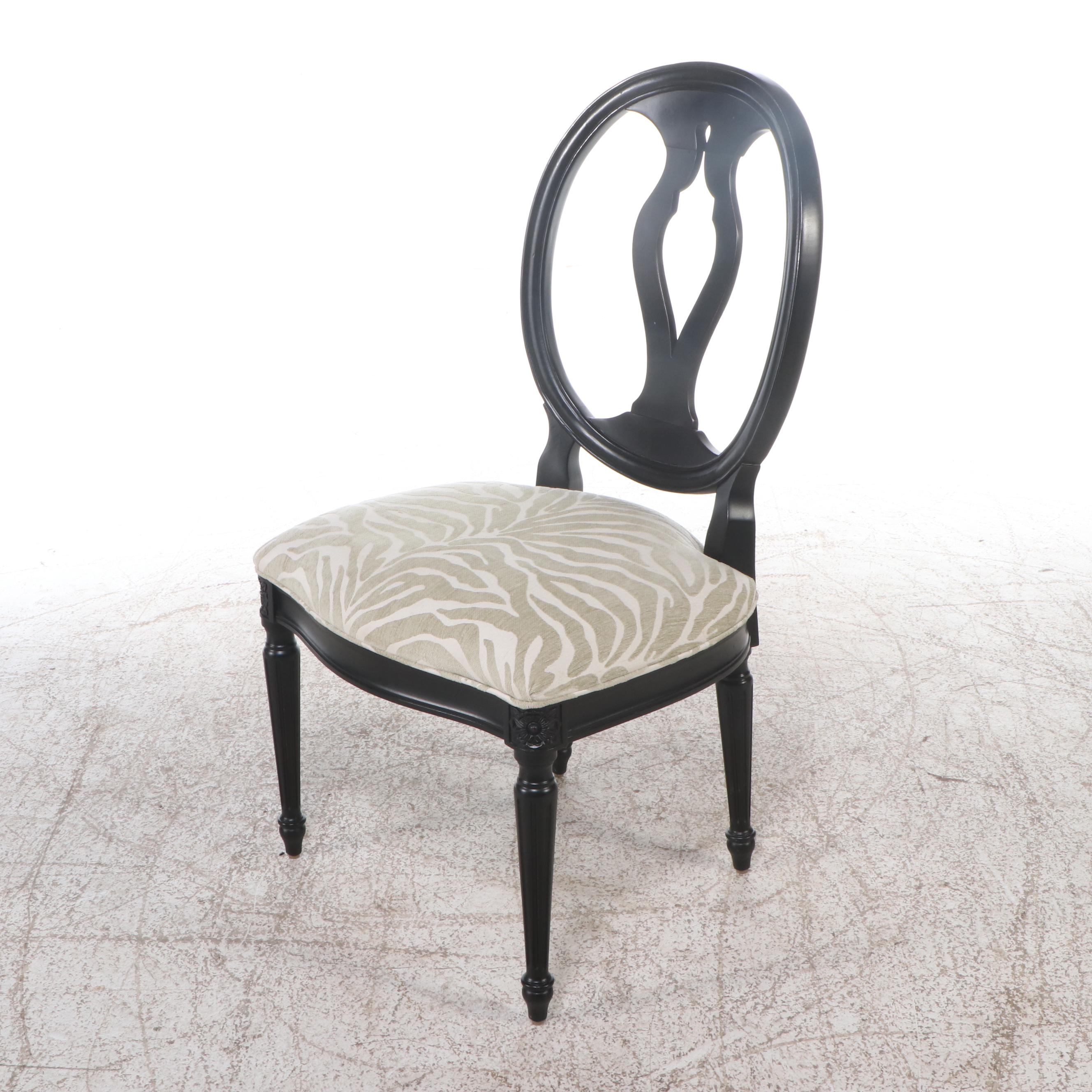 Set of Six Ethan Allen "Margaux" Contemporary Painted Maple Side Chairs