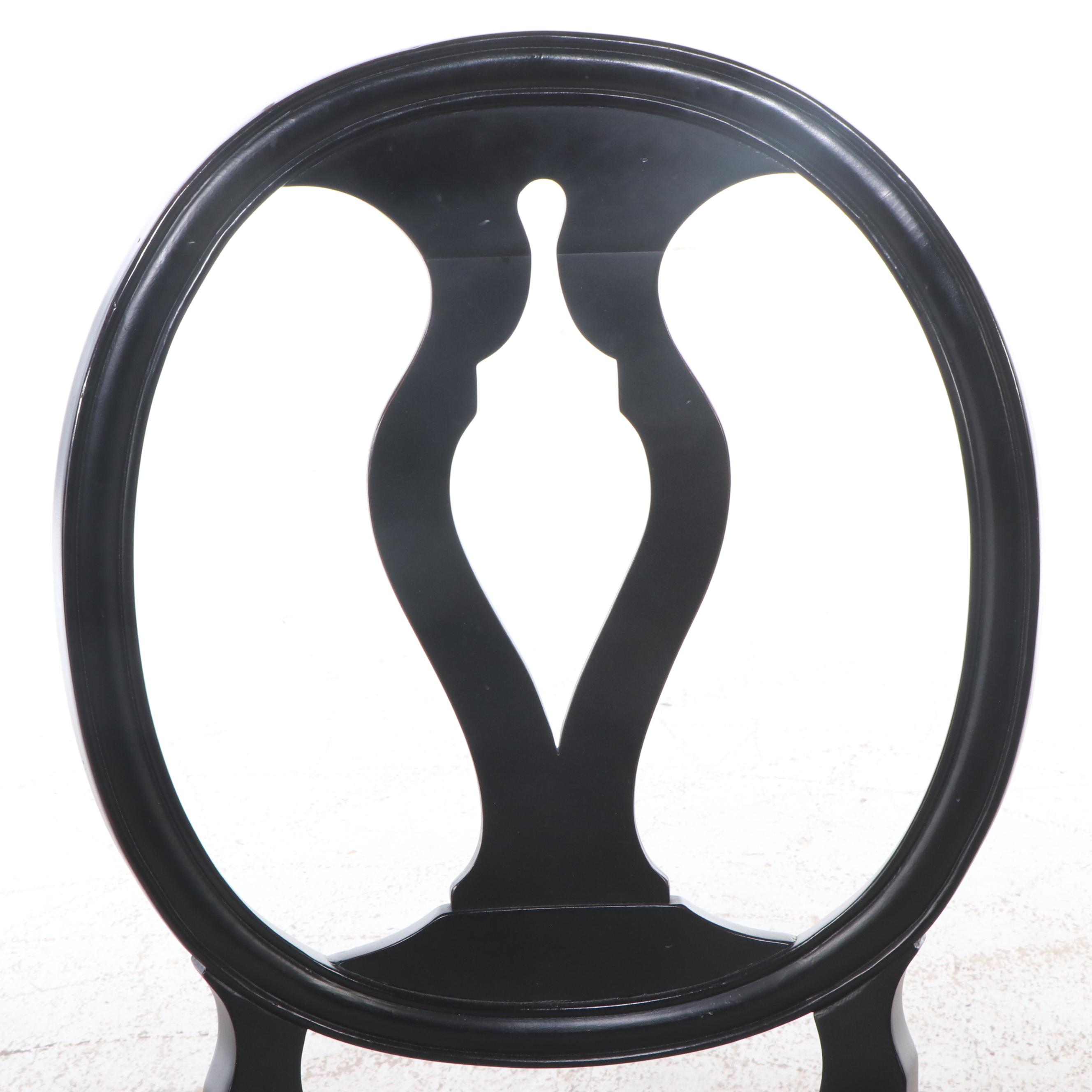 Set of Six Ethan Allen "Margaux" Contemporary Painted Maple Side Chairs