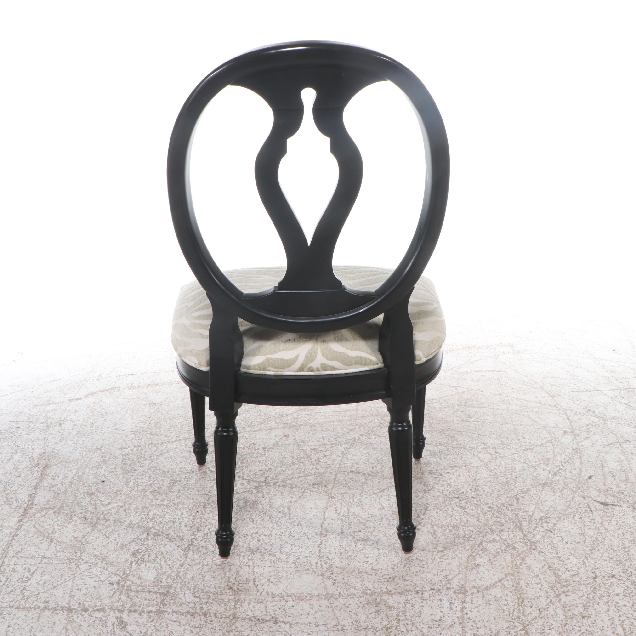 Set of Six Ethan Allen "Margaux" Contemporary Painted Maple Side Chairs