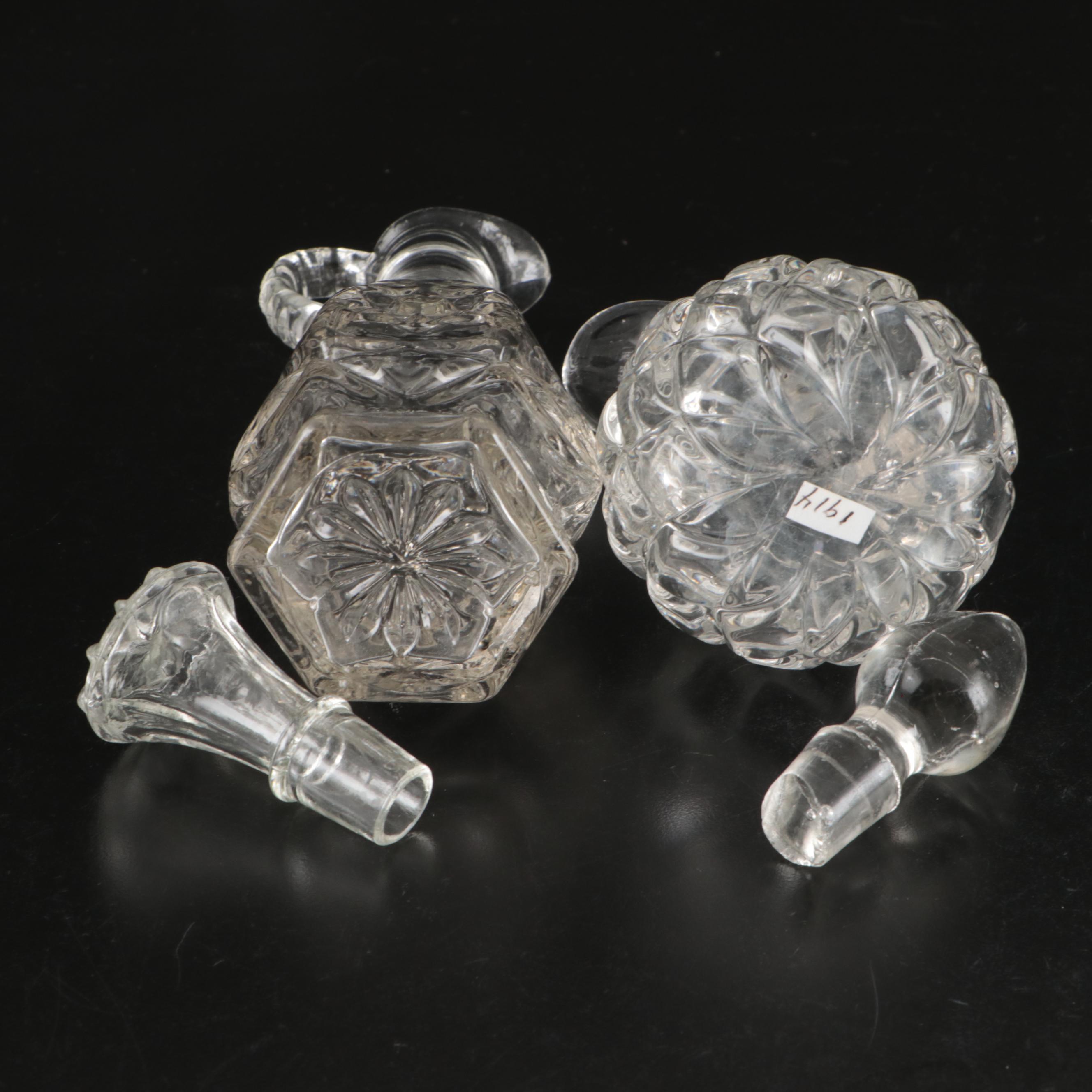 Anchor Hocking Cruet with Other Cut Crystal and Glassware, Mid/Late 20th C.