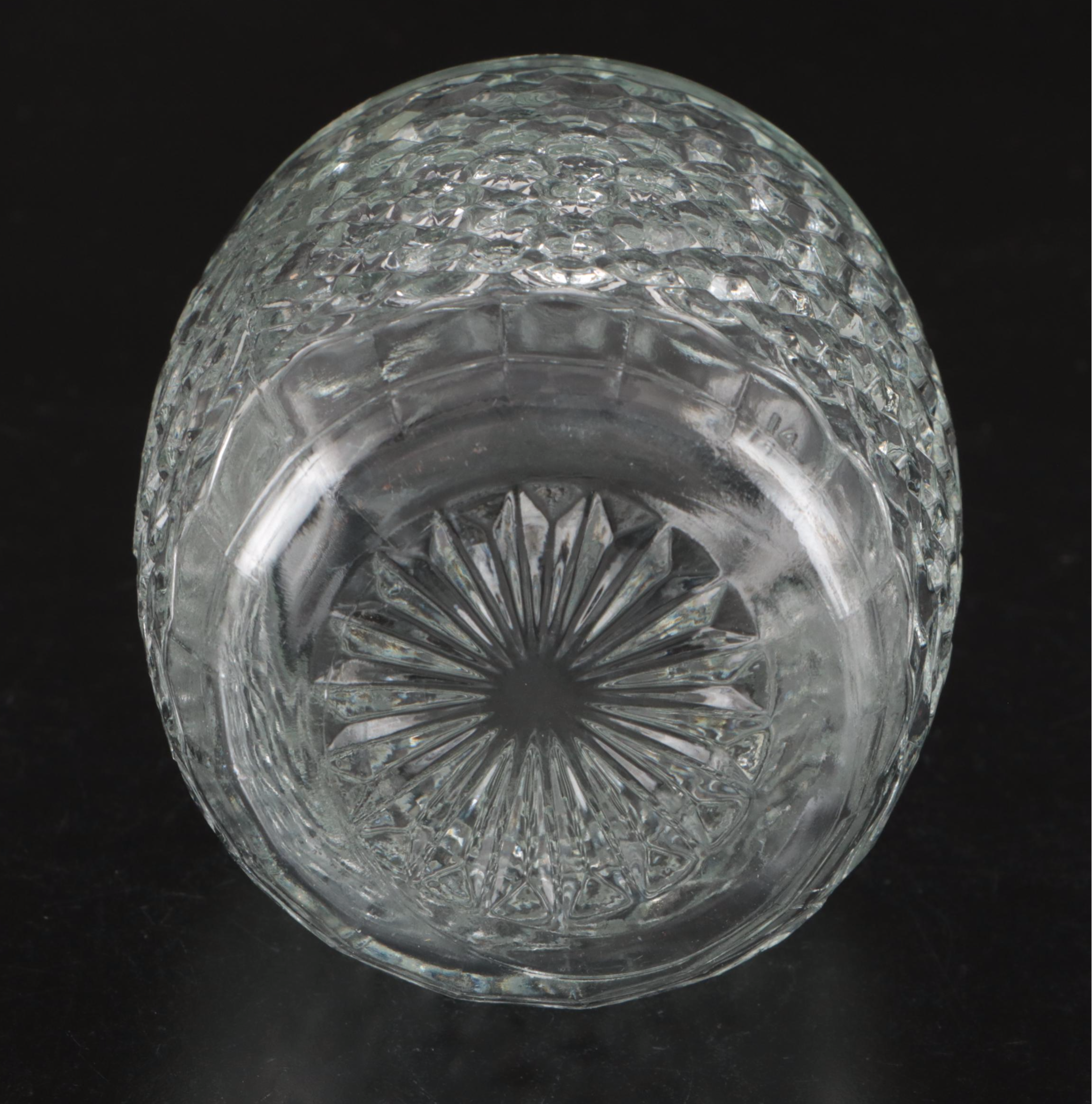 Anchor Hocking Cruet with Other Cut Crystal and Glassware, Mid/Late 20th C.