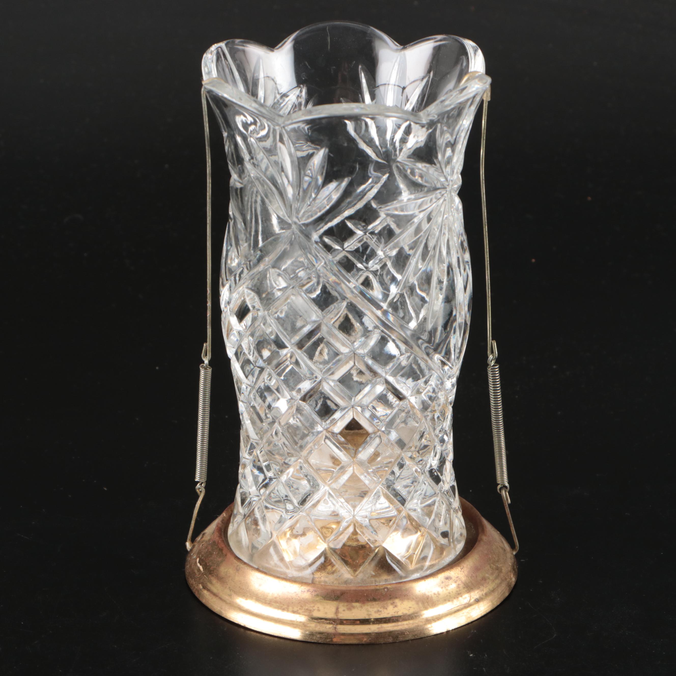 Anchor Hocking Cruet with Other Cut Crystal and Glassware, Mid/Late 20th C.