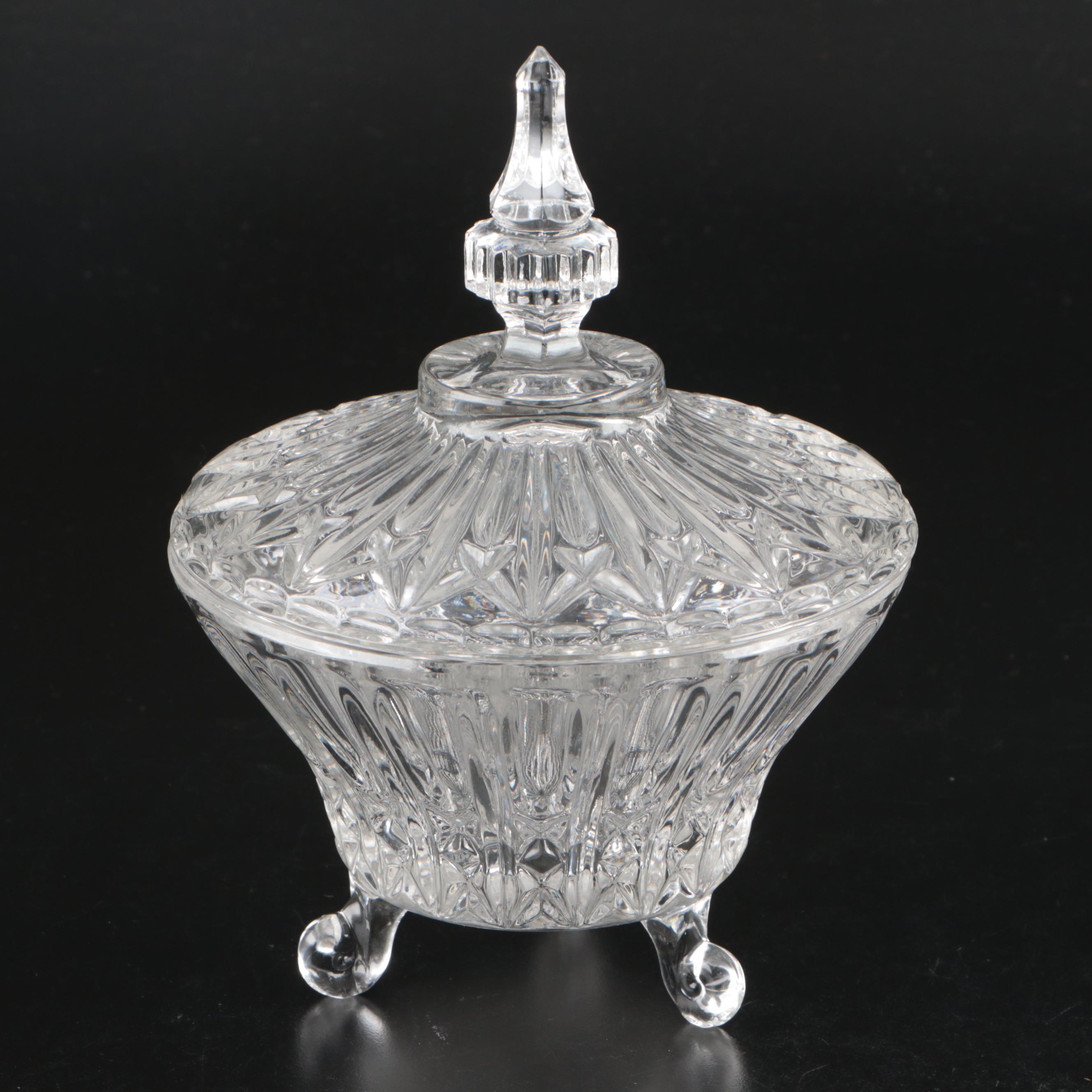 Anchor Hocking Cruet with Other Cut Crystal and Glassware, Mid/Late 20th C.