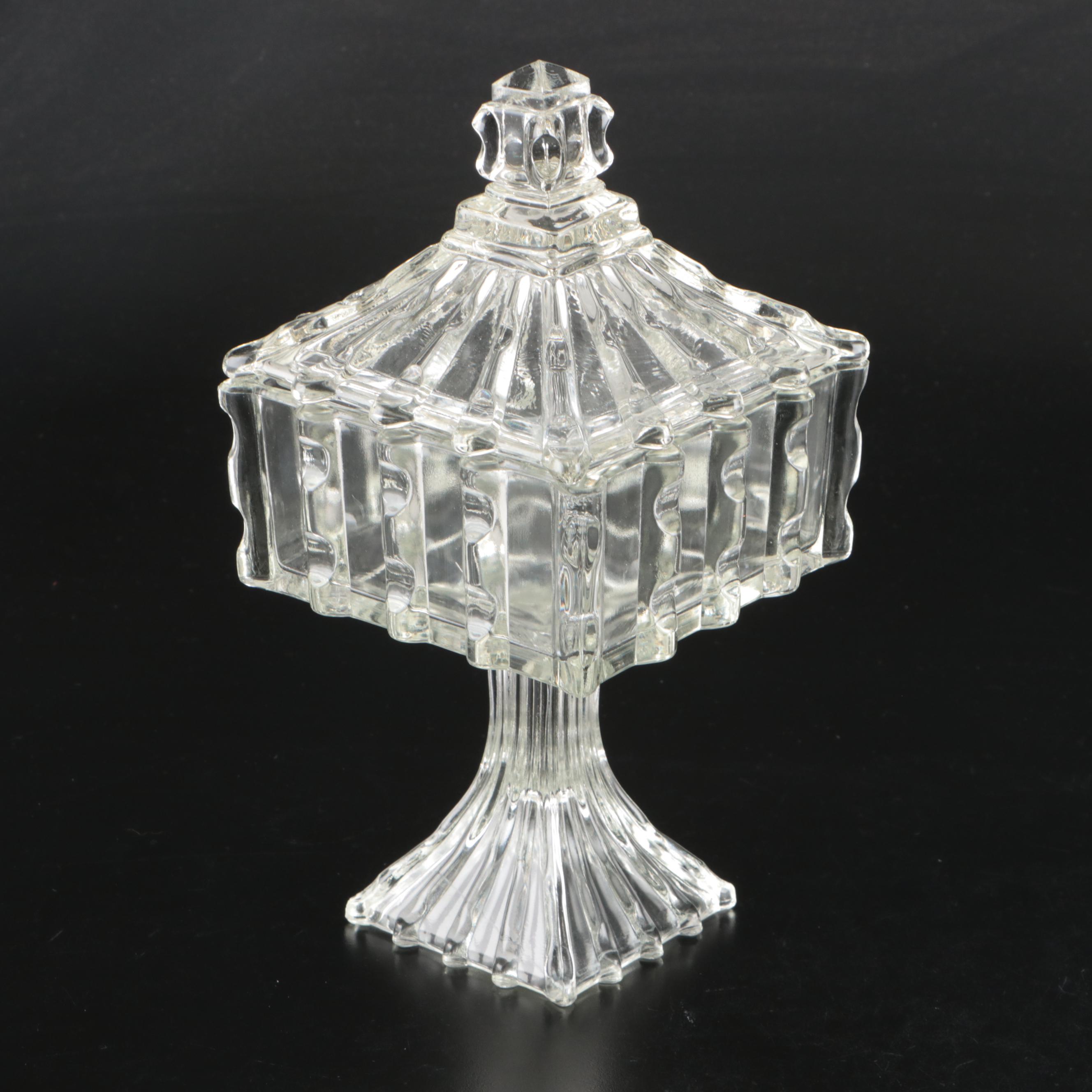 Anchor Hocking Cruet with Other Cut Crystal and Glassware, Mid/Late 20th C.