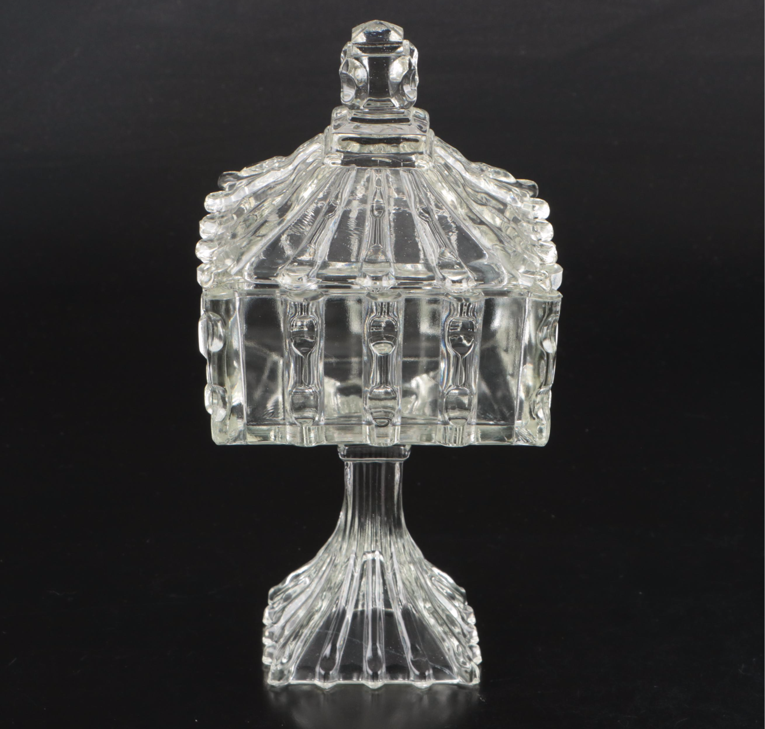 Anchor Hocking Cruet with Other Cut Crystal and Glassware, Mid/Late 20th C.