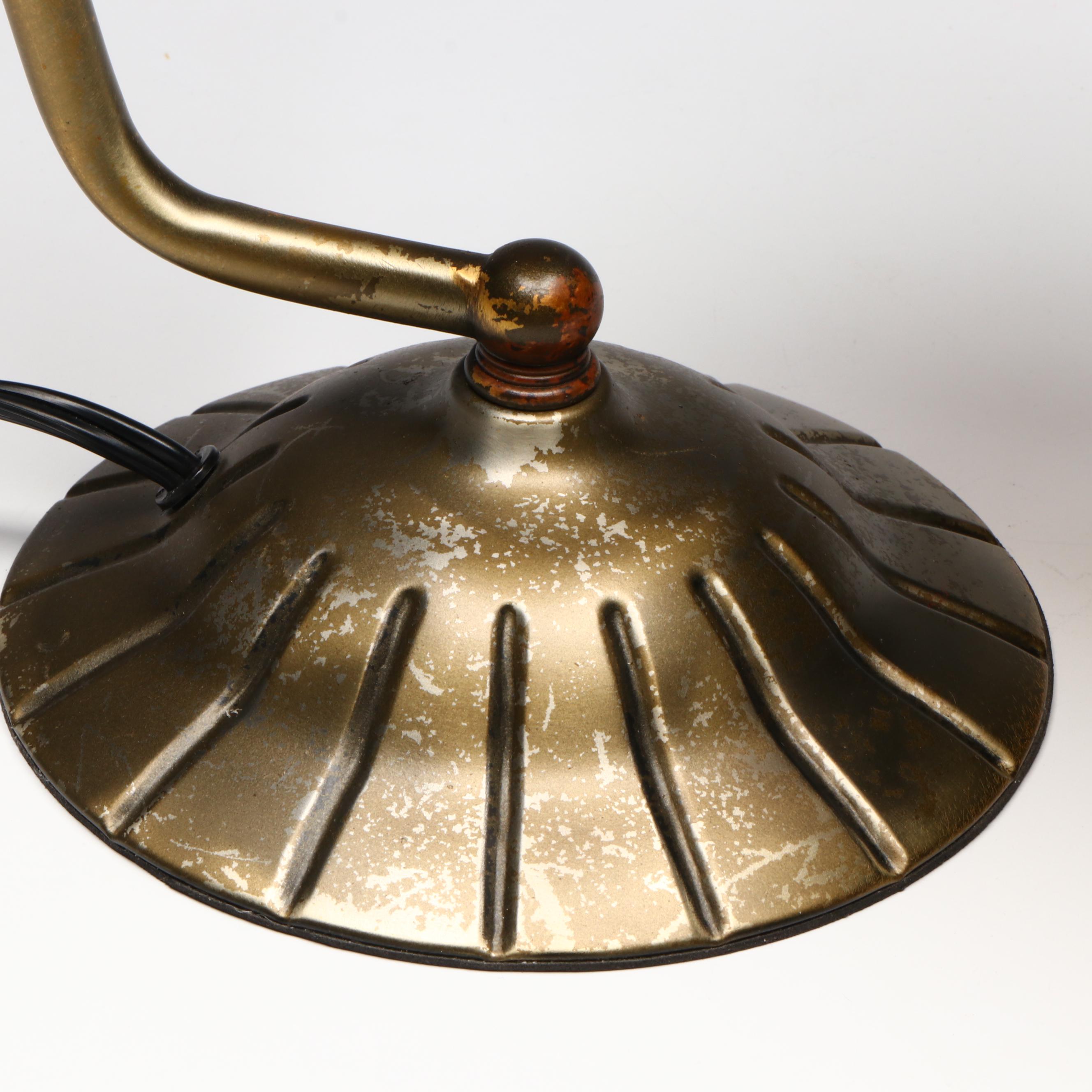 Painted Glass Hot Air Balloon Accent Lamp with Art Nouveau Style Desk Lamp