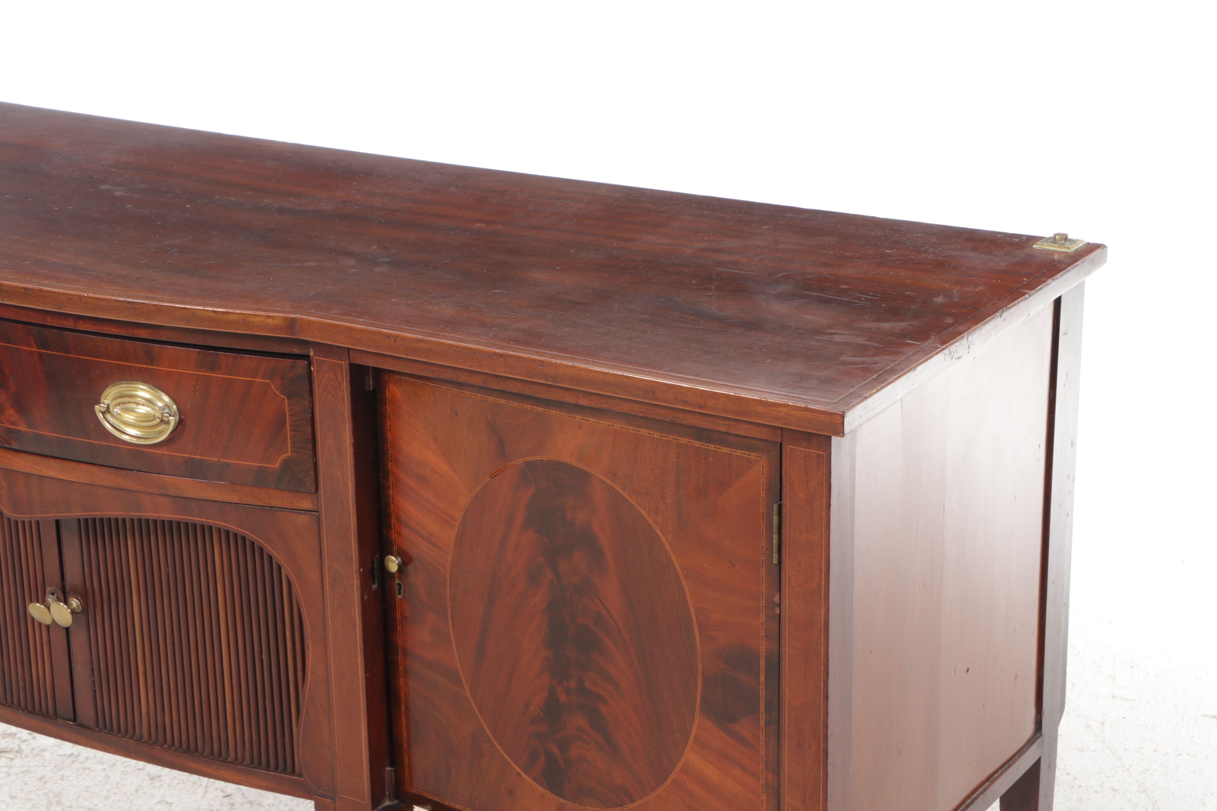 Hepplewhite Style Flame Mahogany Buffet with Reed & Barton Flatware Insert