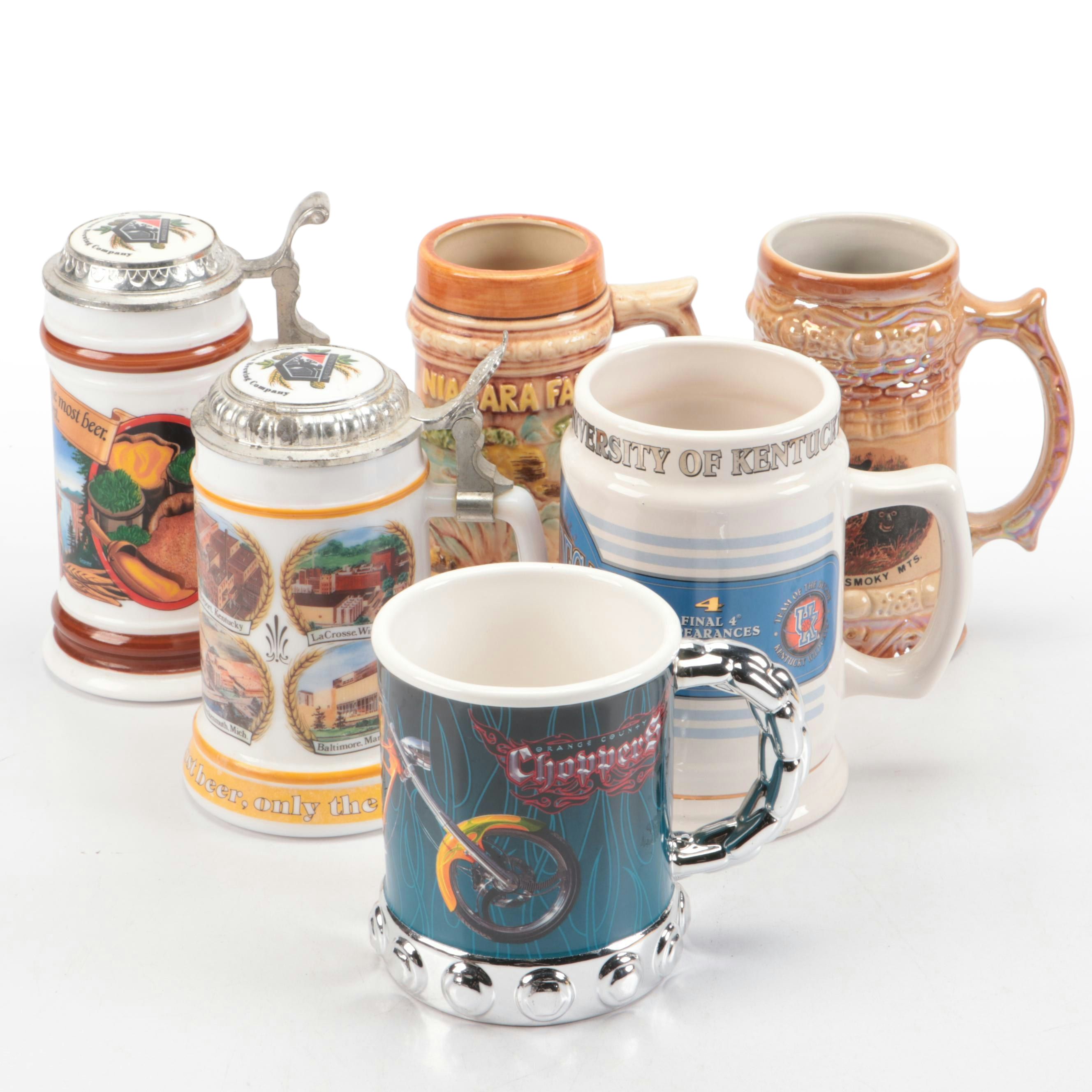 University of Kentucky, Niagara Falls, Smoky Mountains and More Novelty Steins