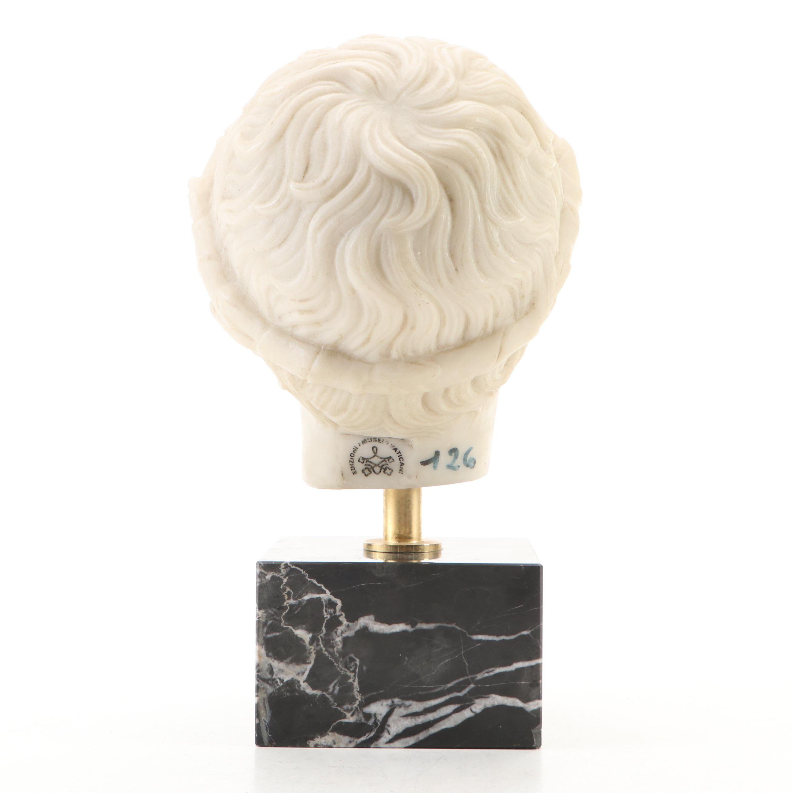 Cast Stone Museum Reproduction Sculpture "Head of Young Bacchus"