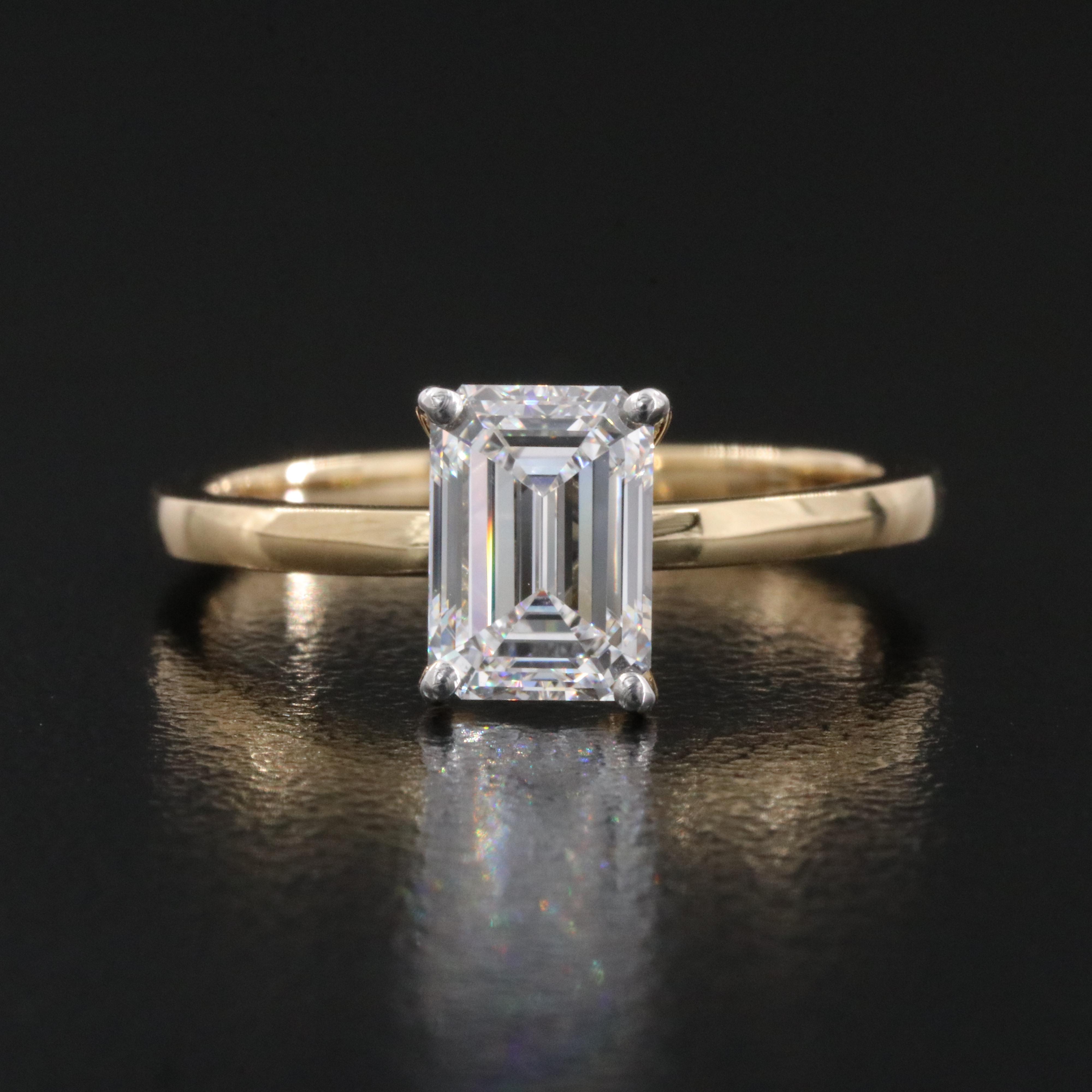 14K 1.31 CT Lab Grown Diamond Solitaire Ring with IGI Report