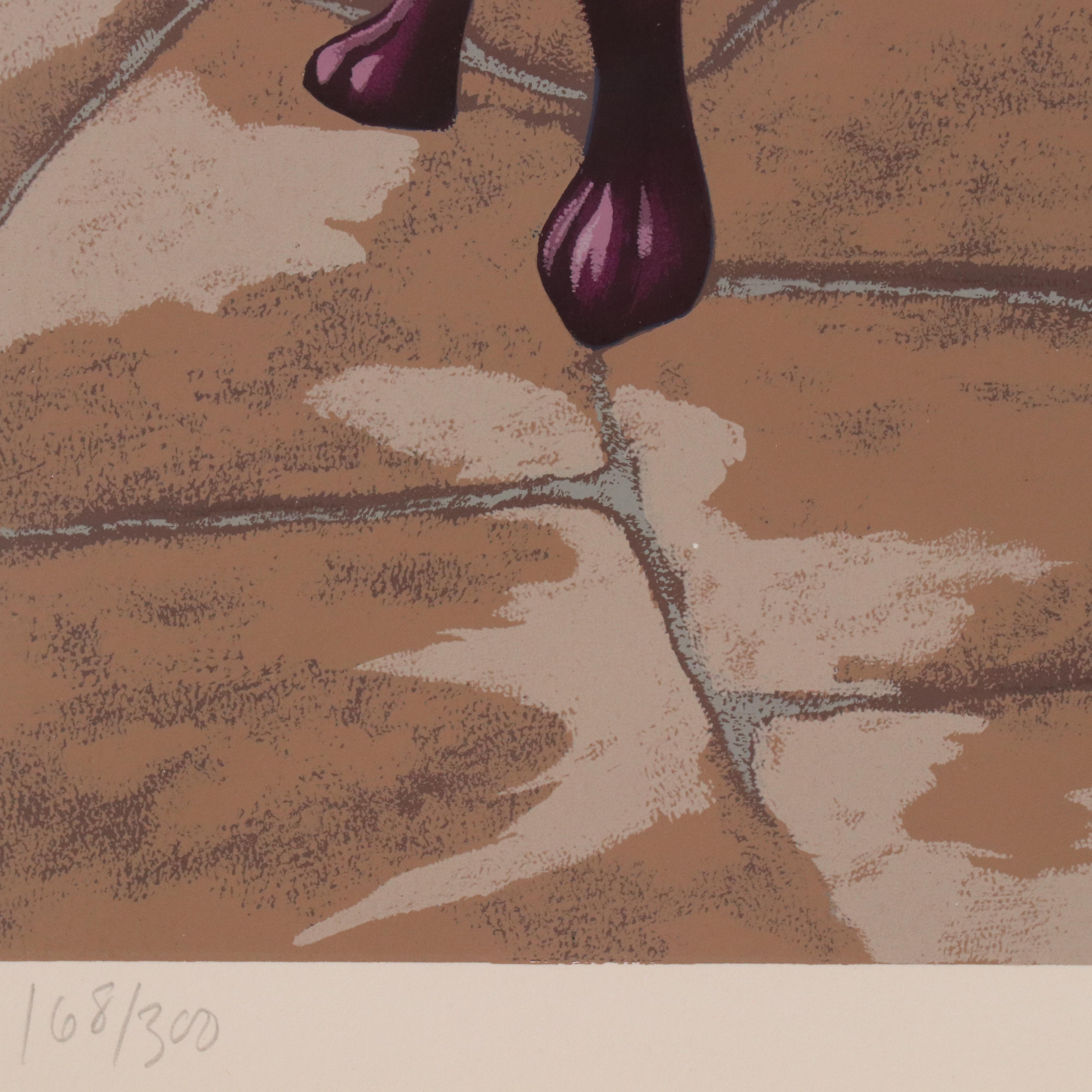 John Kiraly Coastal Courtyard Serigraph "Door to the Caribbean," 1990