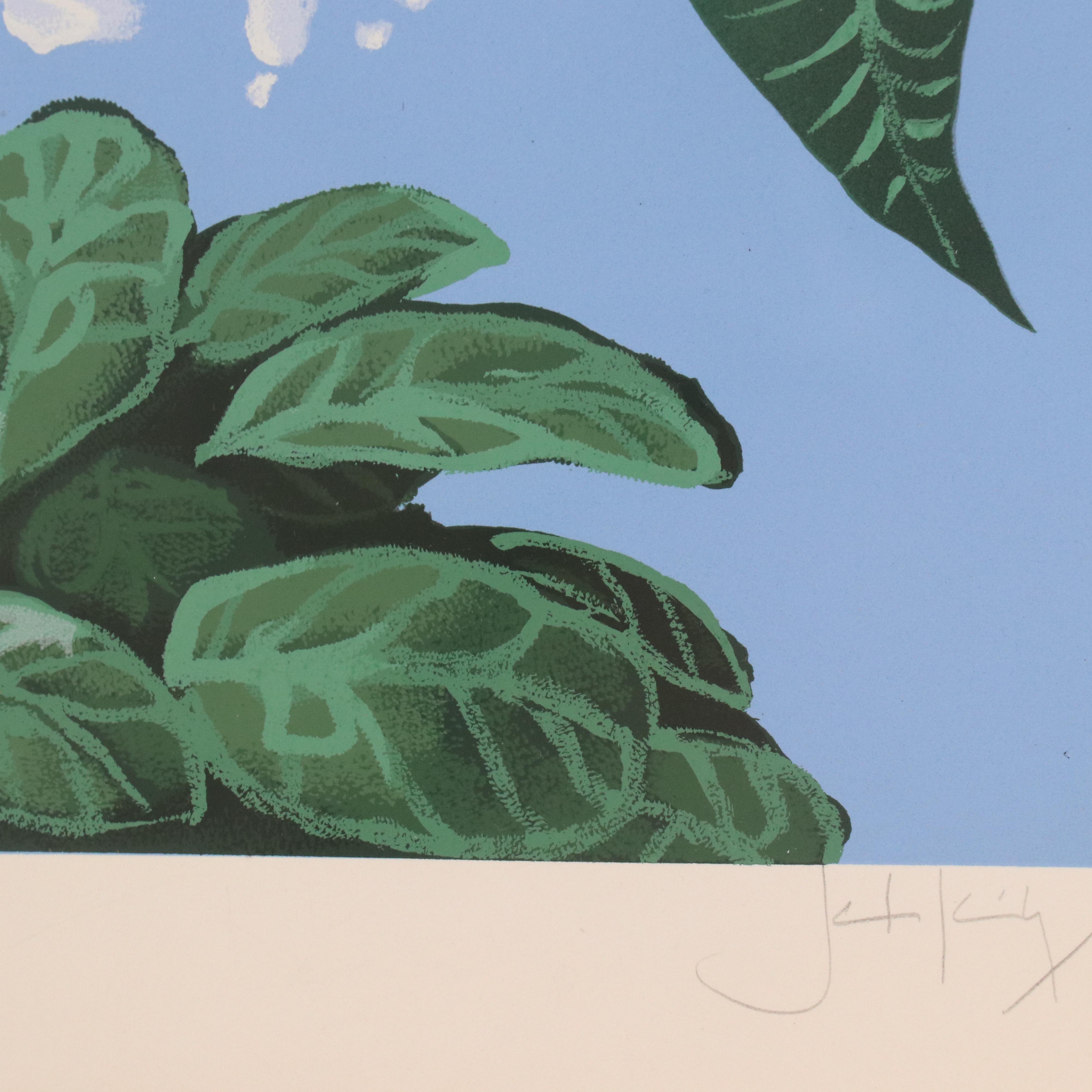 John Kiraly Coastal Courtyard Serigraph "Door to the Caribbean," 1990