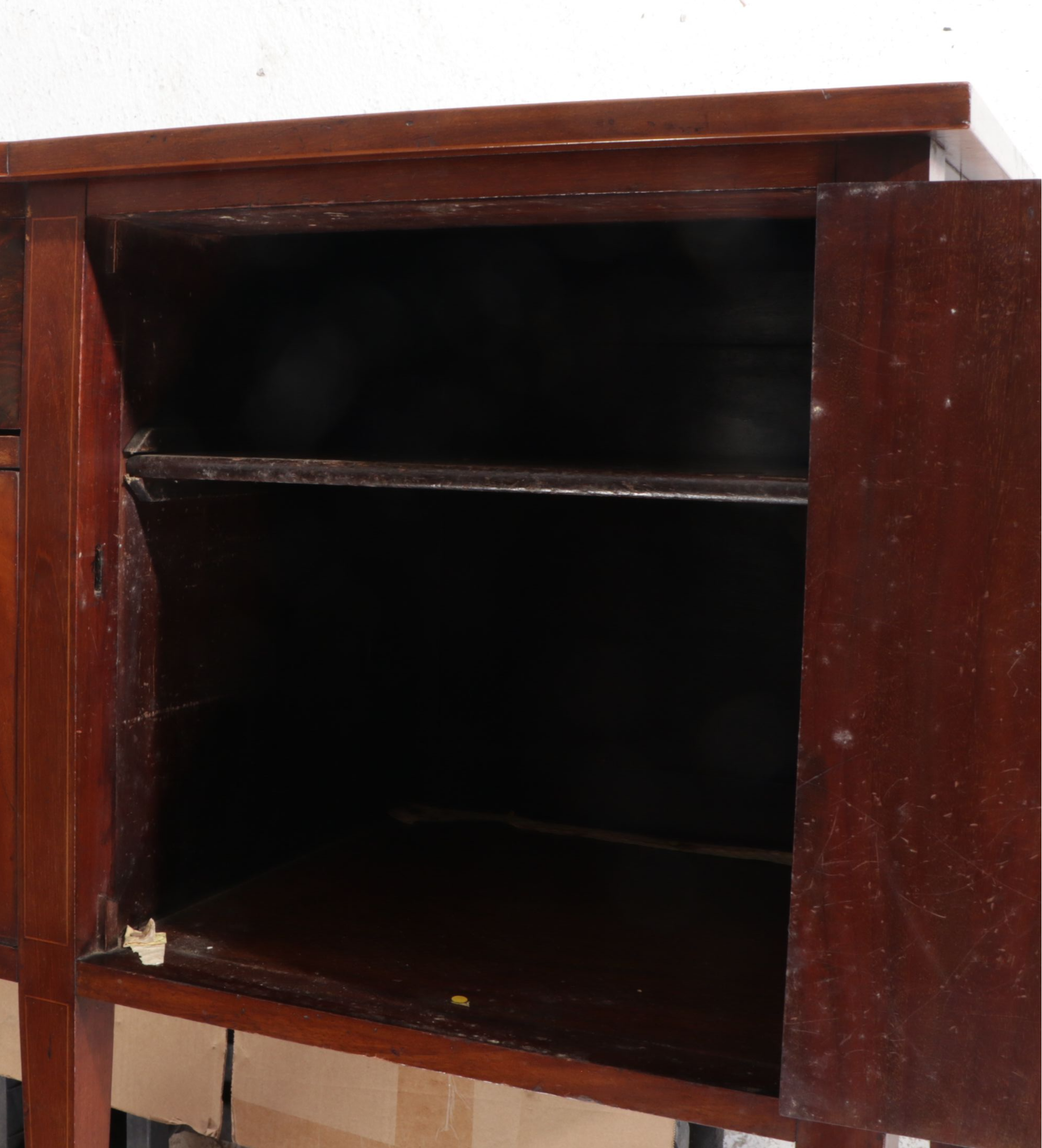 Hepplewhite Style Flame Mahogany Buffet with Reed & Barton Flatware Insert