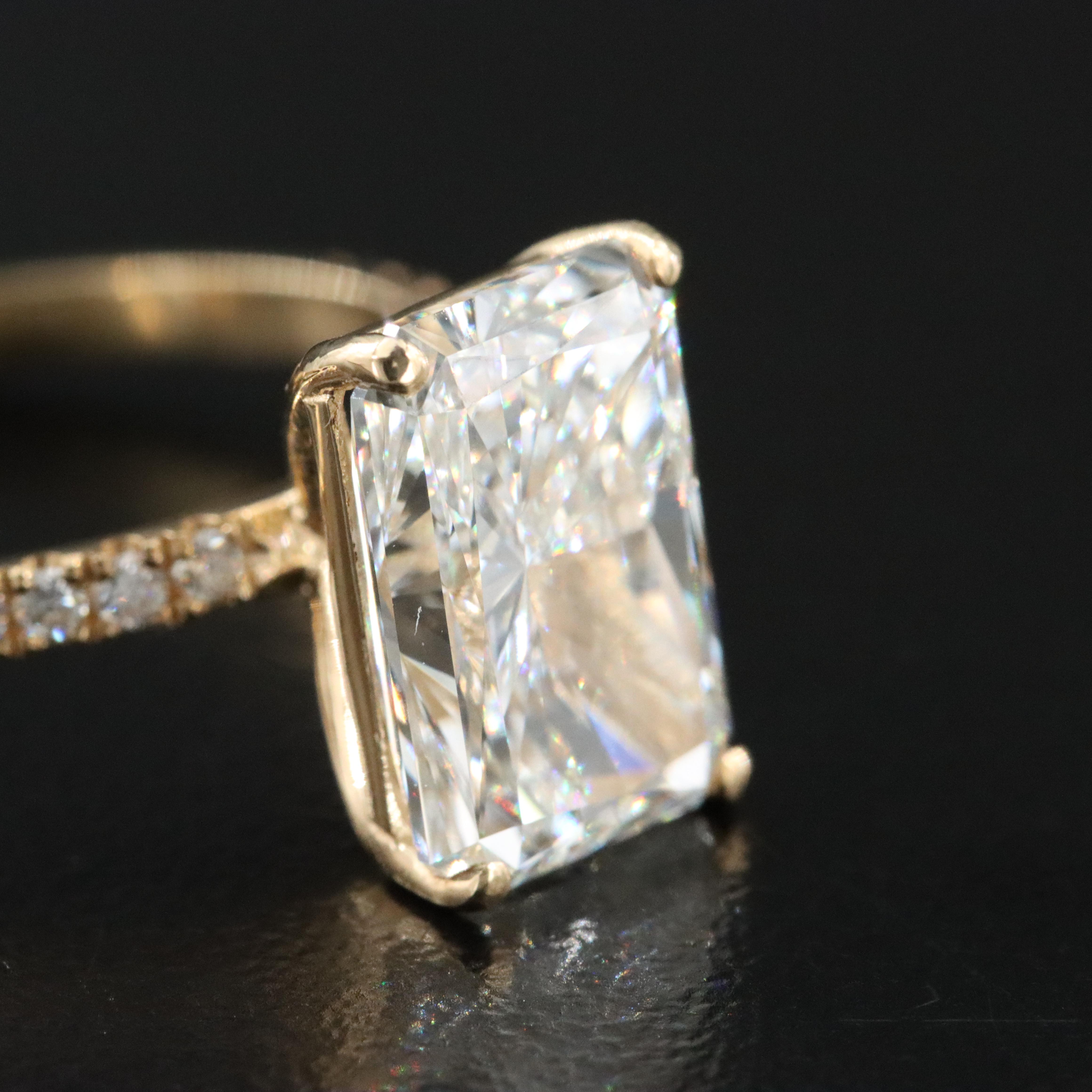 18K 4.18 CTW Lab Grown Diamond Ring with IGI Report