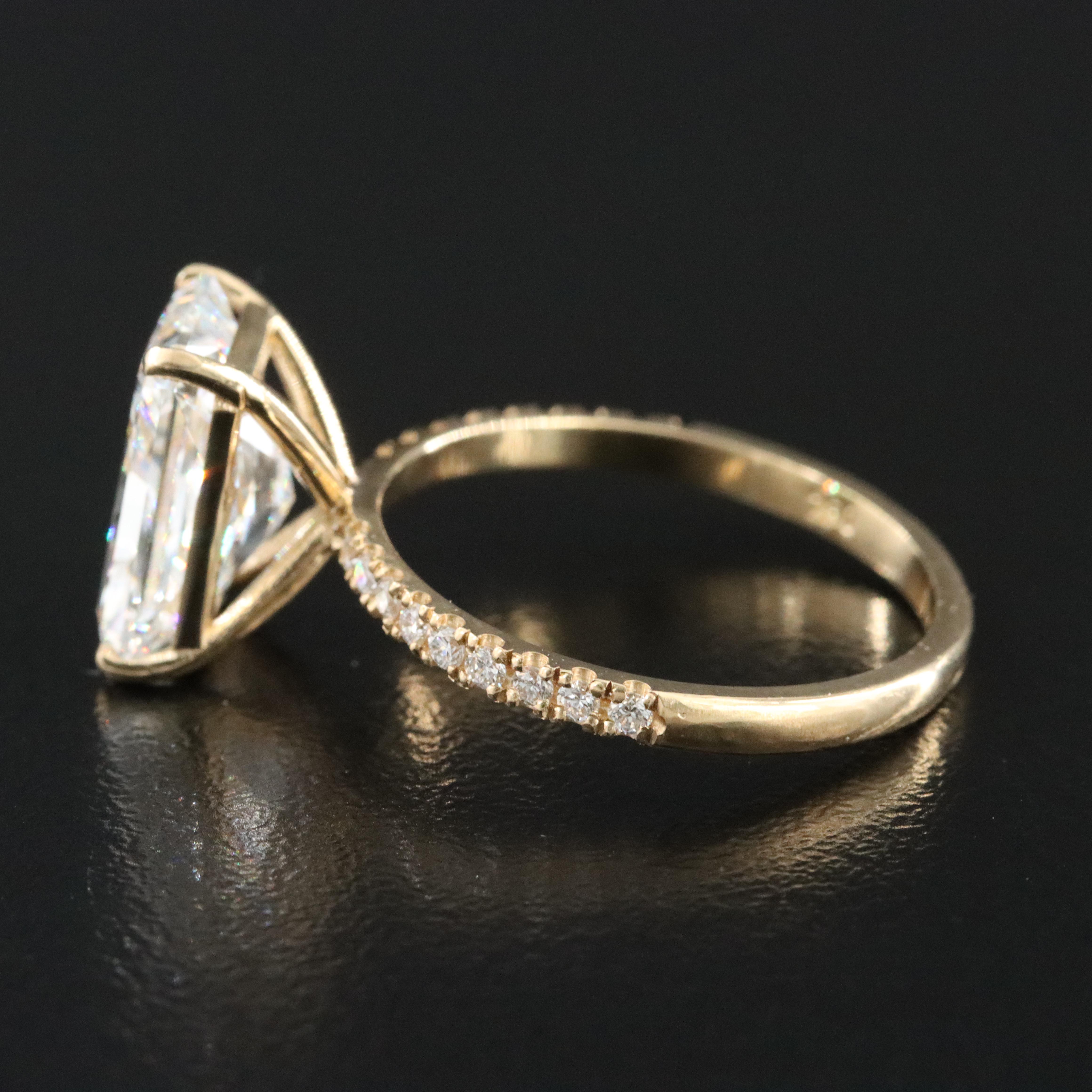 18K 4.18 CTW Lab Grown Diamond Ring with IGI Report