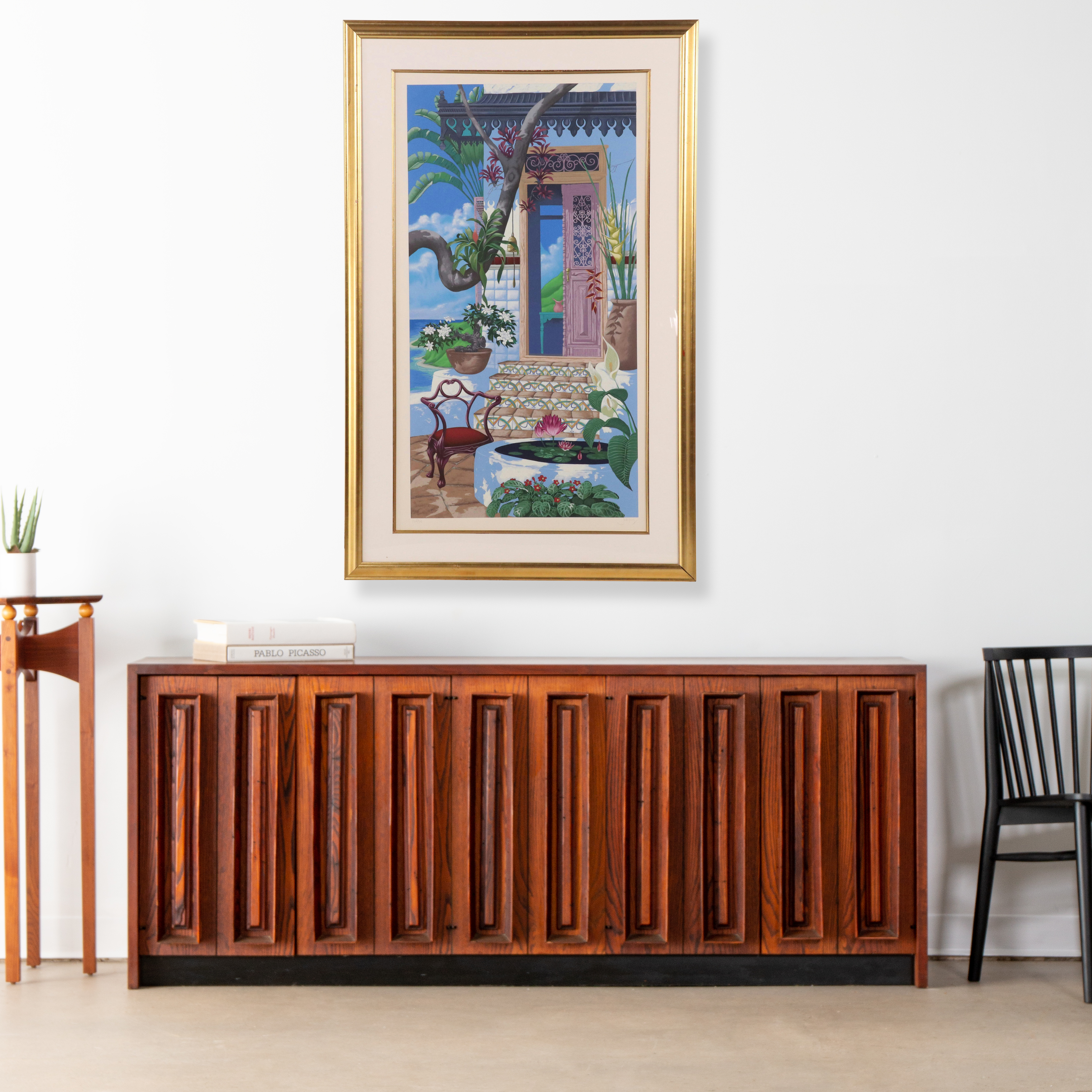 John Kiraly Coastal Courtyard Serigraph "Door to the Caribbean," 1990