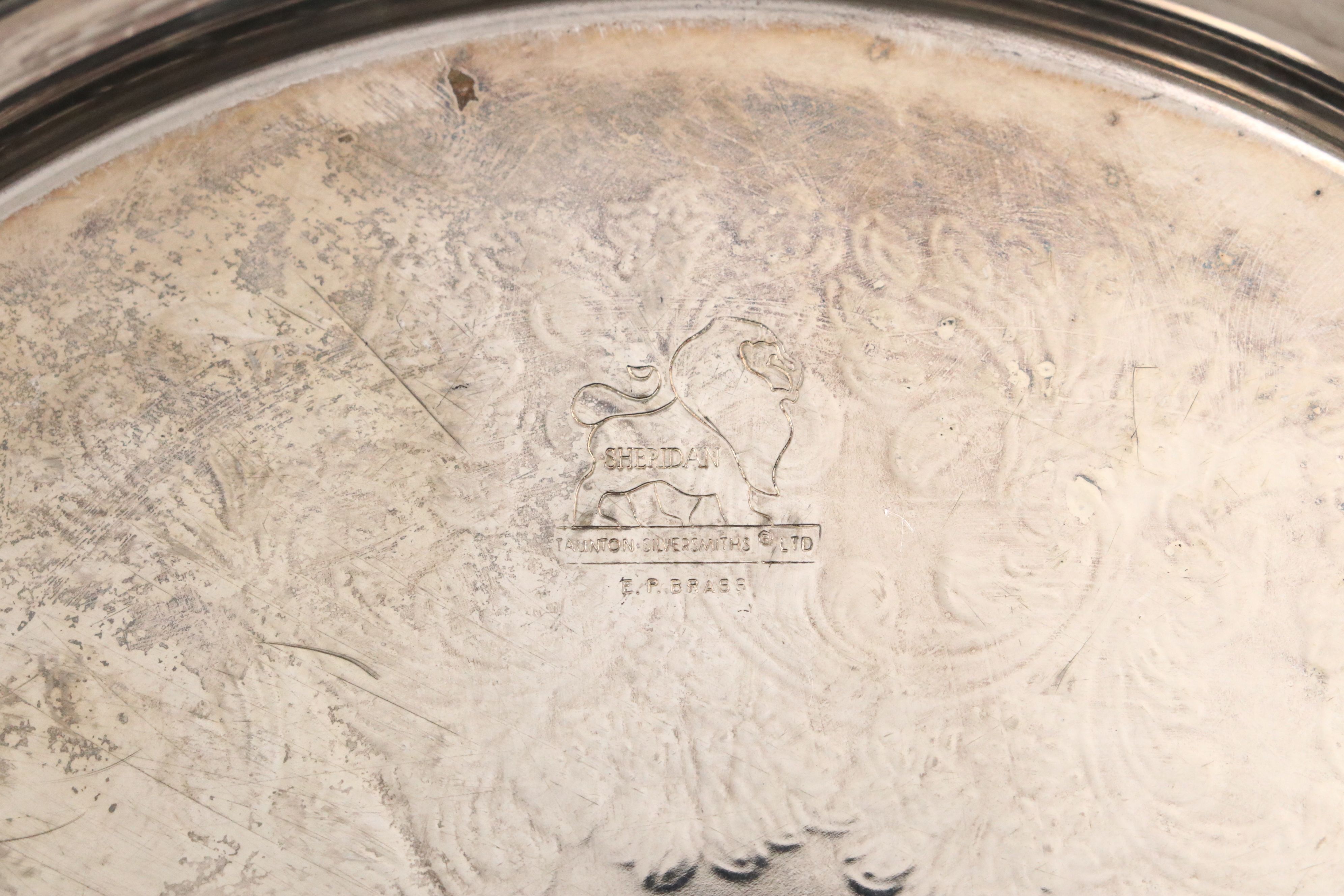 Victorian Style Chafing Dish with Other Silver Plate Serving Pieces