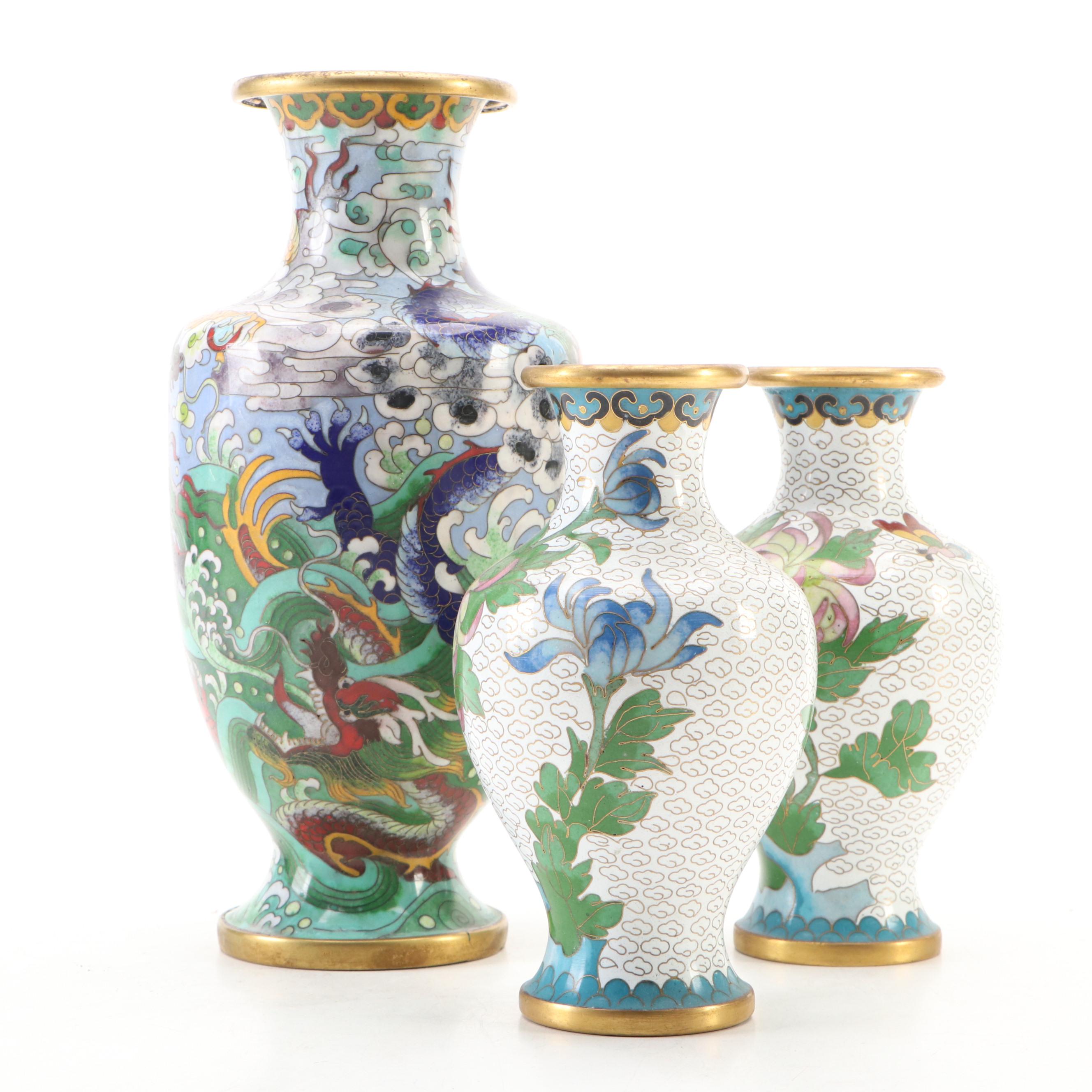 Chinese Cloisonné Vases, 20th Century