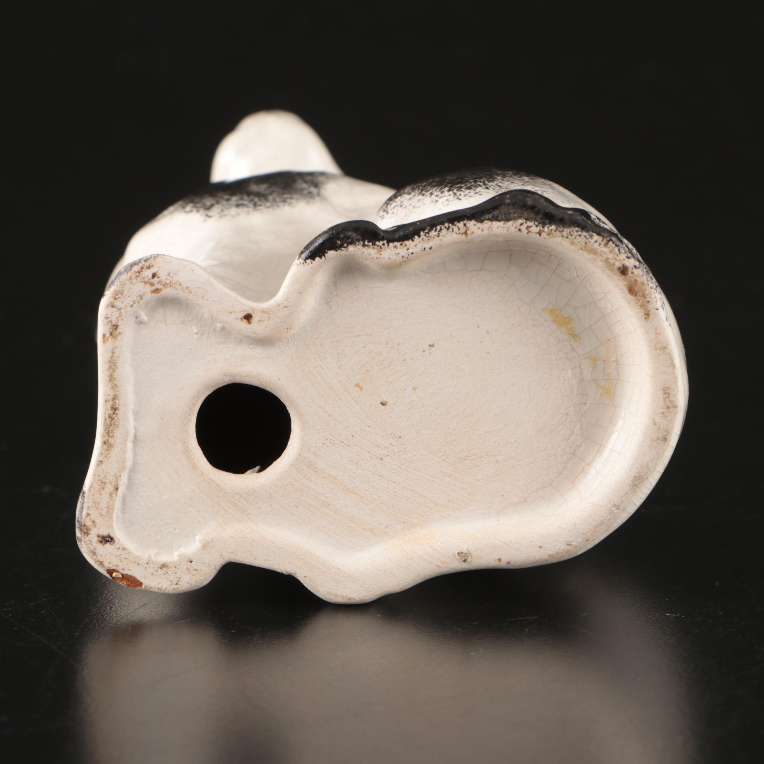 Staffordshire Bocage Small Spill Vases with Other Spaniel Figurine