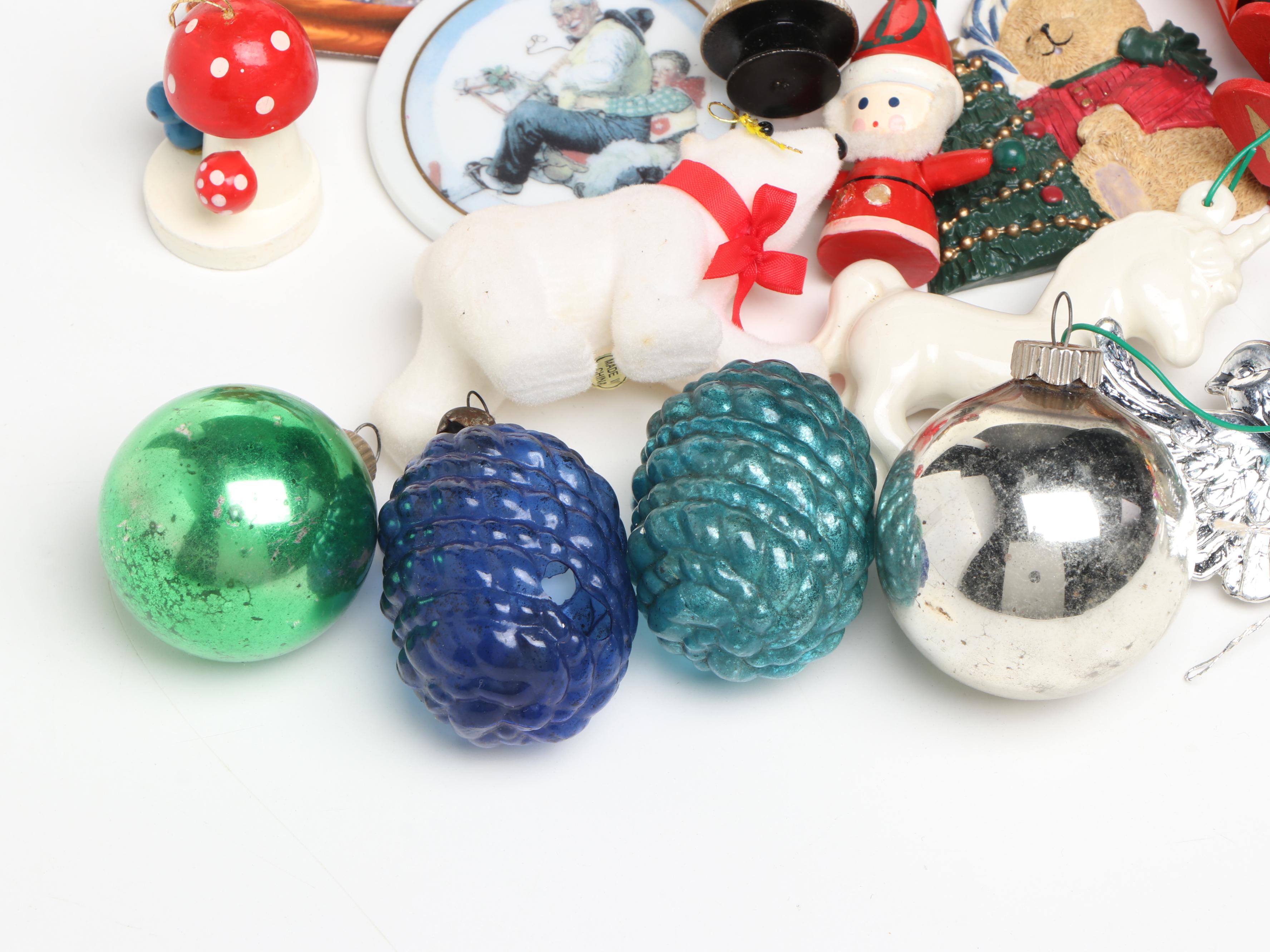 Vintage Mercury Glass with Other Ornaments and Décor, Mid to Late 20th Century