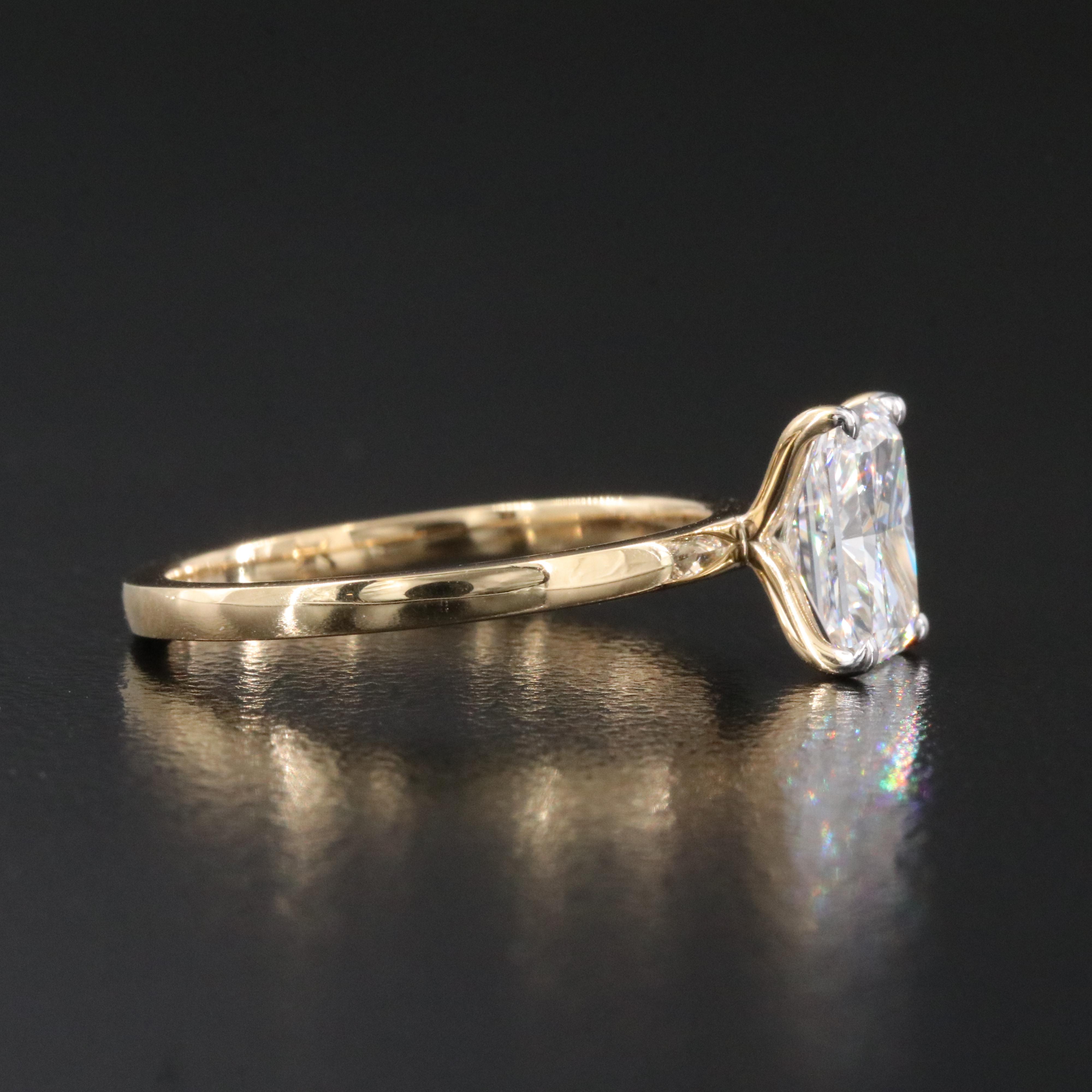 14K 1.37 CT Lab Grown Diamond Solitaire Ring with IGI Report