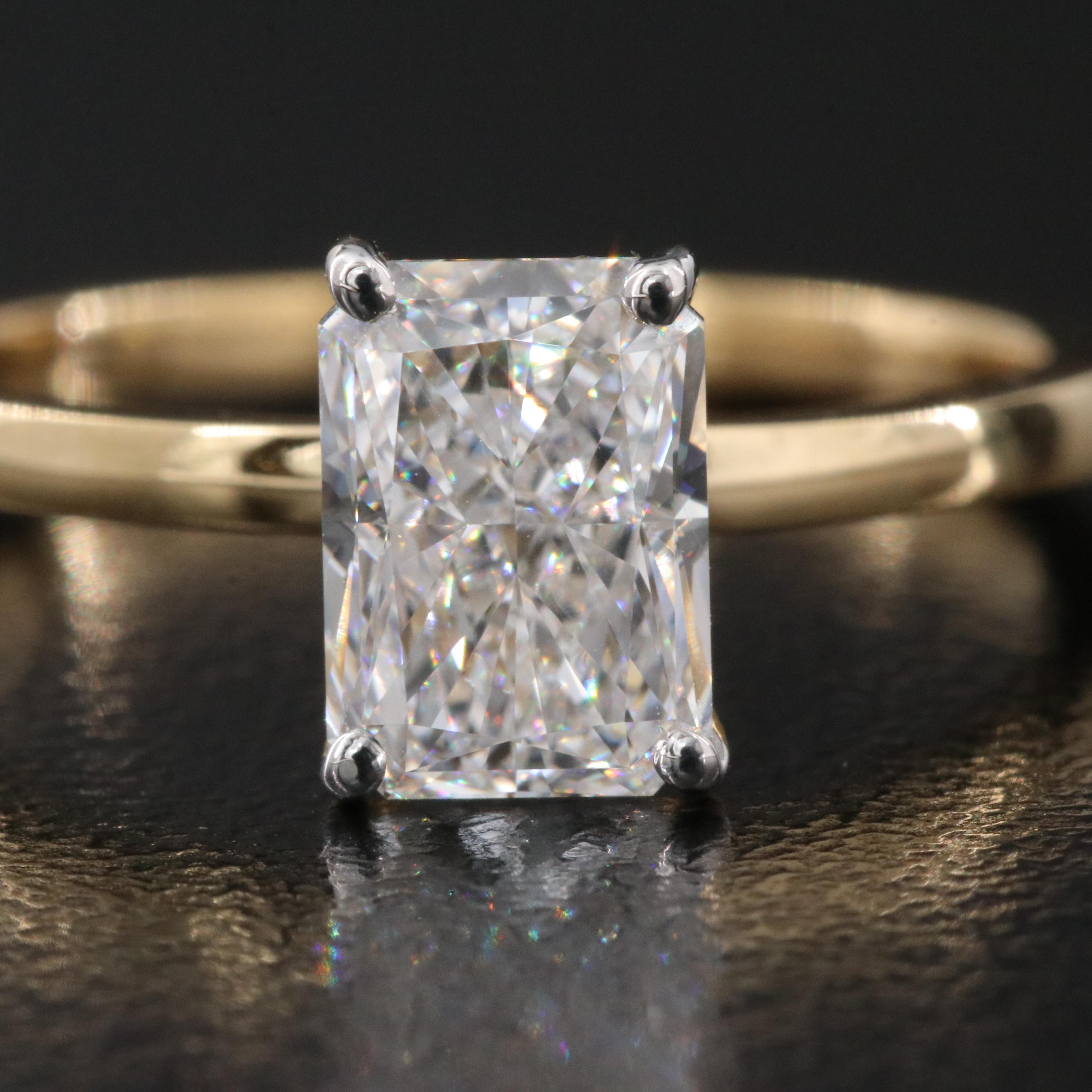 14K 1.37 CT Lab Grown Diamond Solitaire Ring with IGI Report