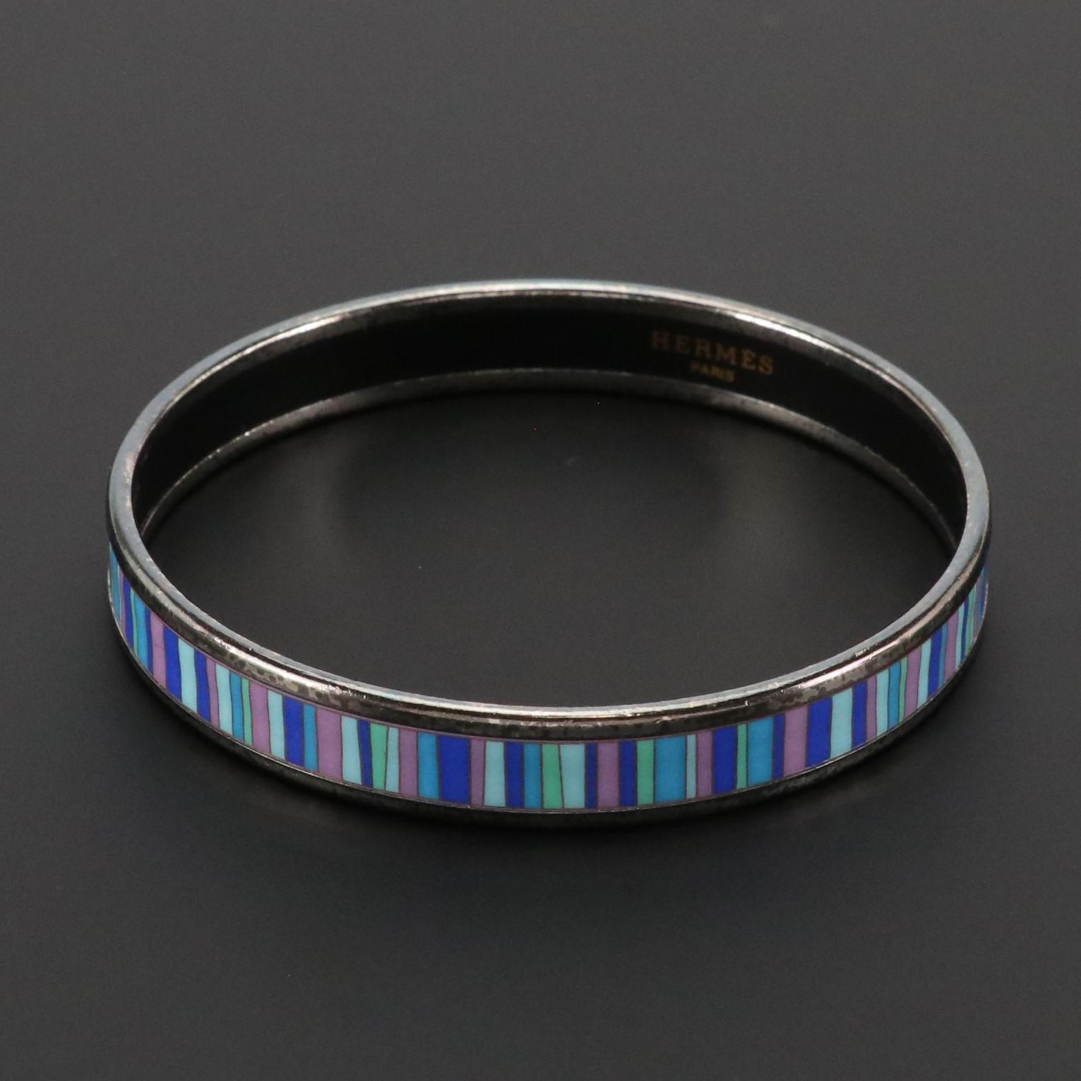 Hermès Carioca Stripes Narrow Bangle Bracelet