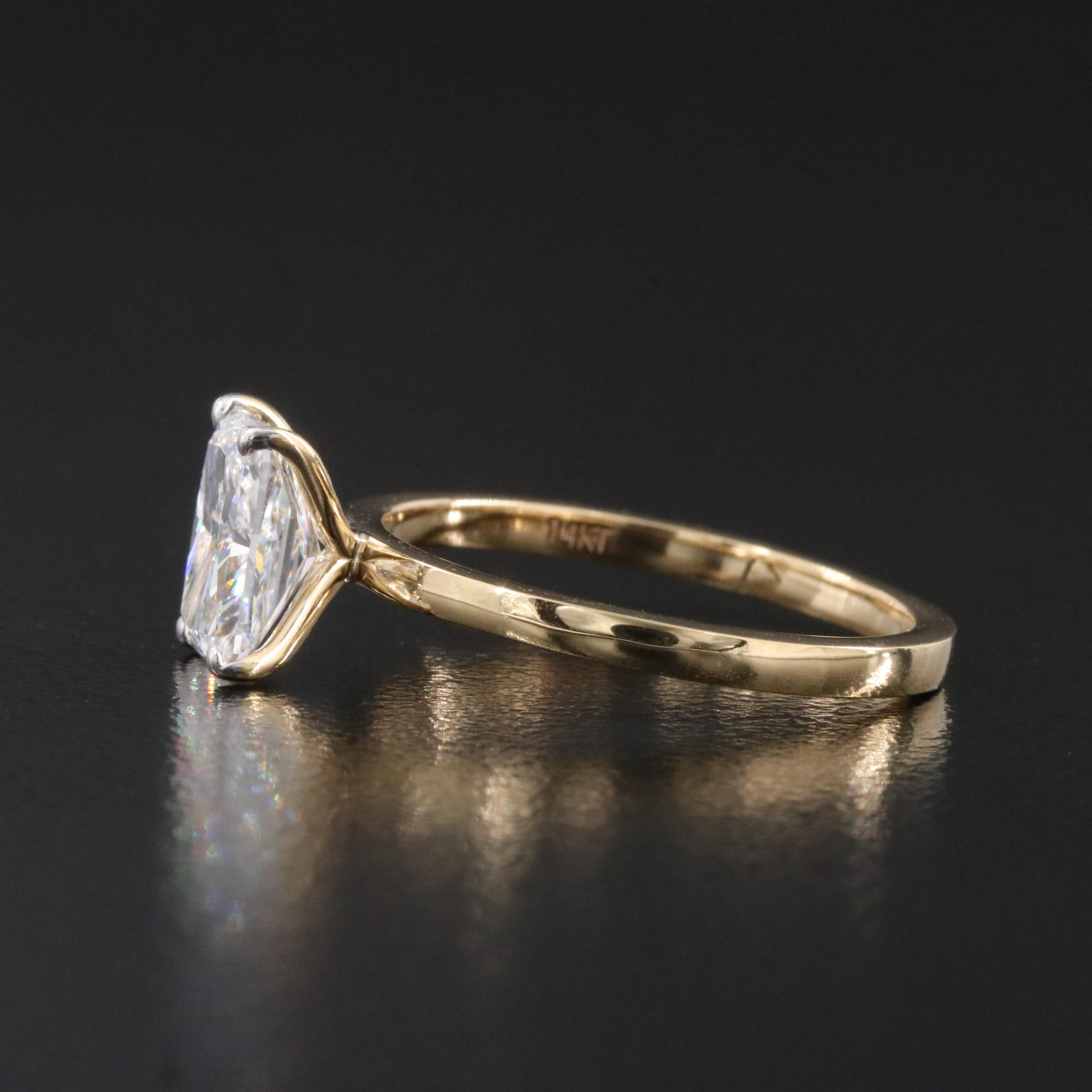 14K 1.37 CT Lab Grown Diamond Solitaire Ring with IGI Report