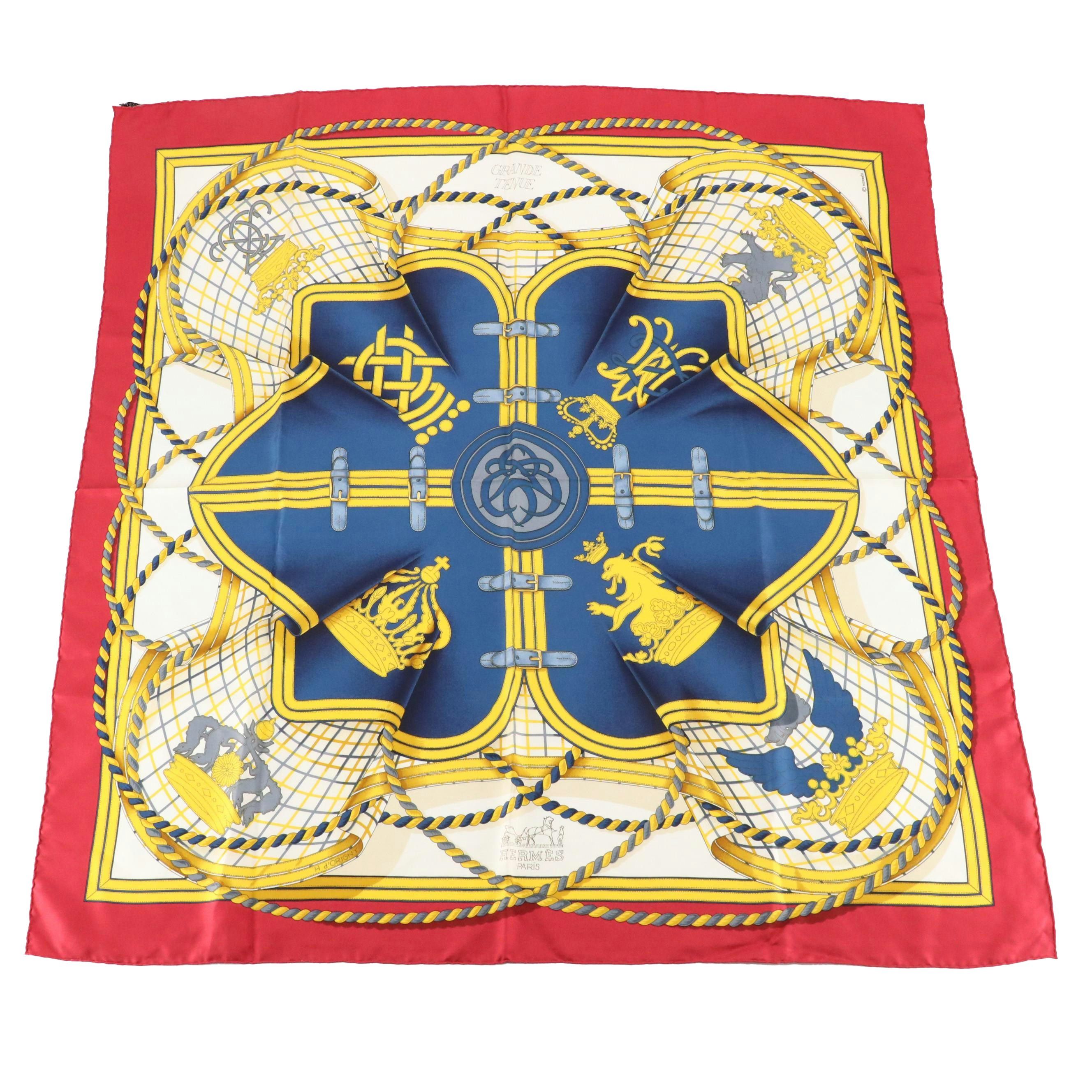 Hermès "Grande Tenue" Silk Twill Scarf 90